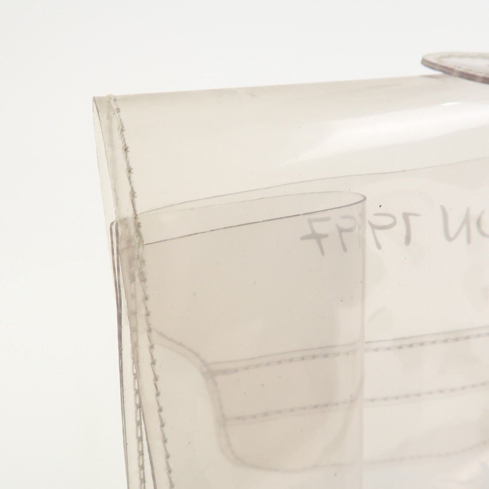 HERMES Vinyl Kelly Hand Bag Clear White Gold