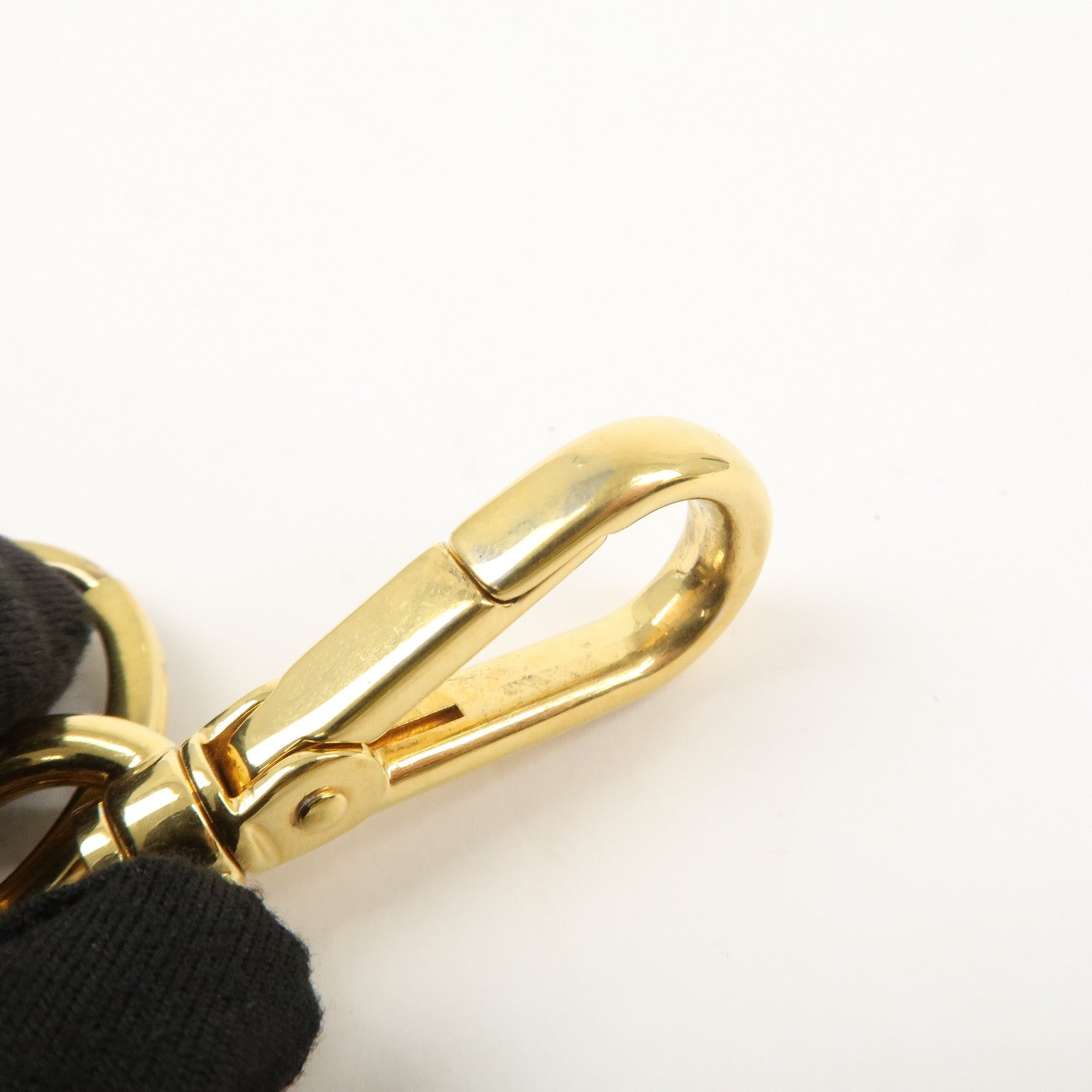 PRADA Bear Motif Bag Charm Key Chain Burgundy Gold Used