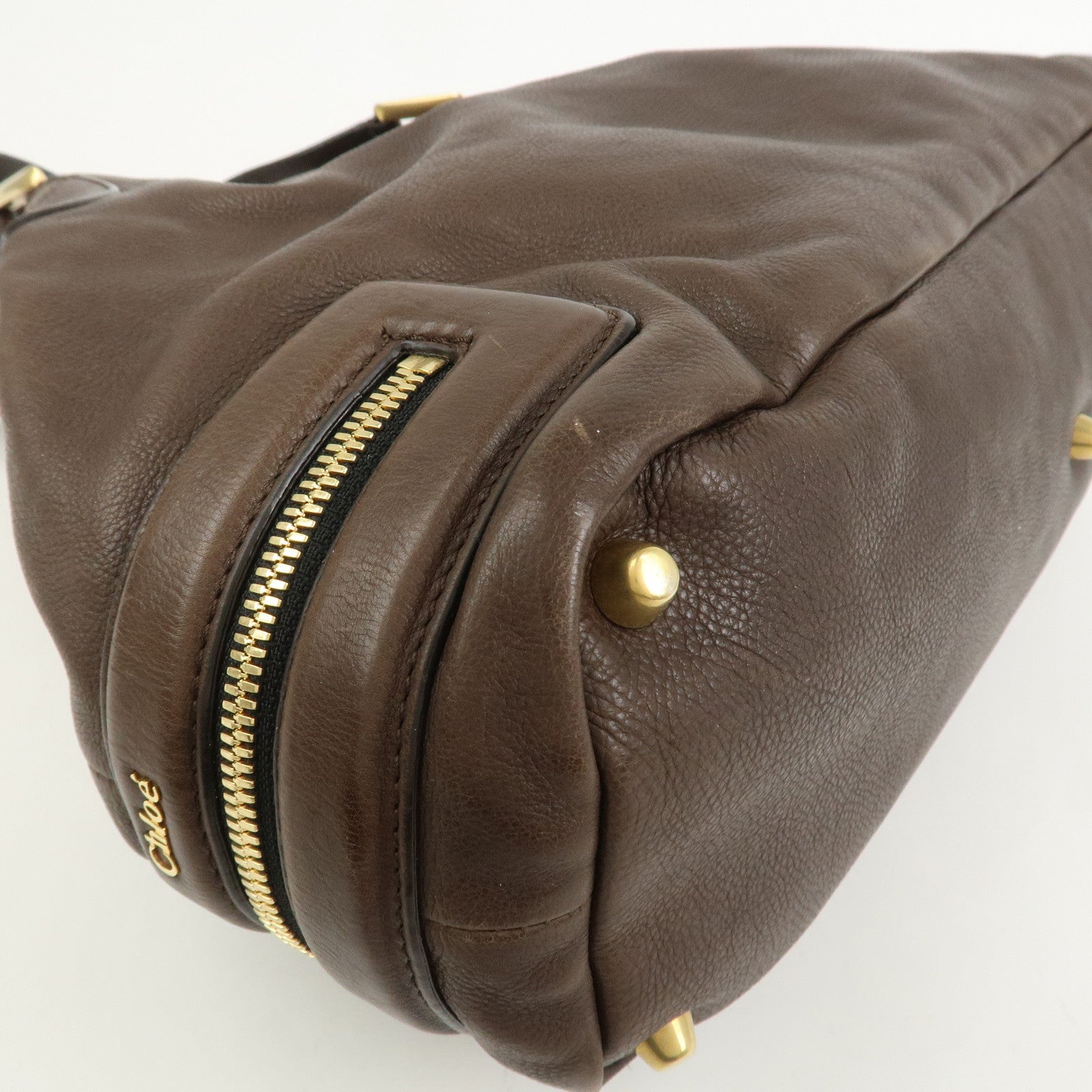 Chloe Marcie Leather 2Way Bag Shoulder Hand Bag Brown 03.10.662