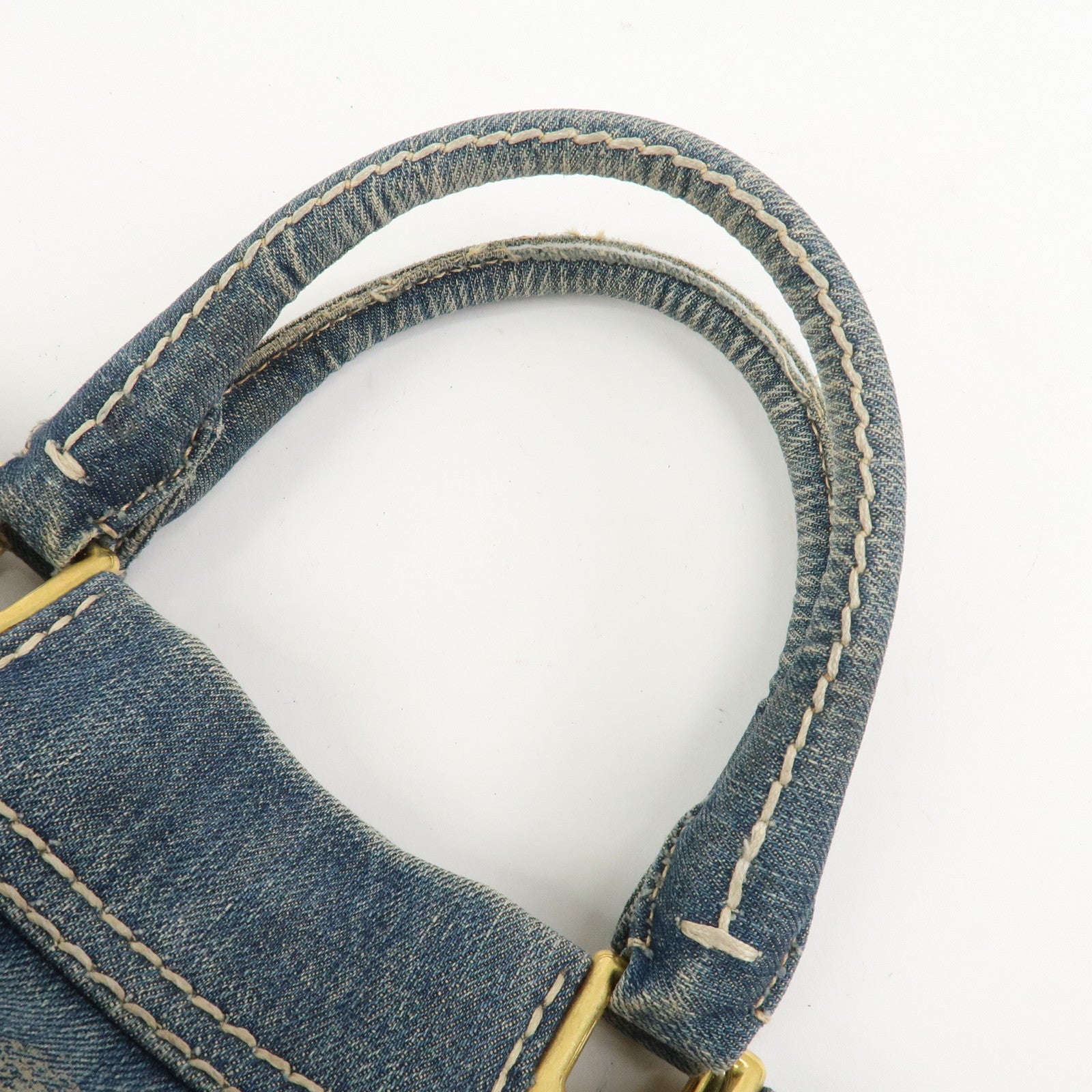 PRADA Denim 2Way Bag Hand Bag Shoulder Bag Tote Bag Blue BN2070
