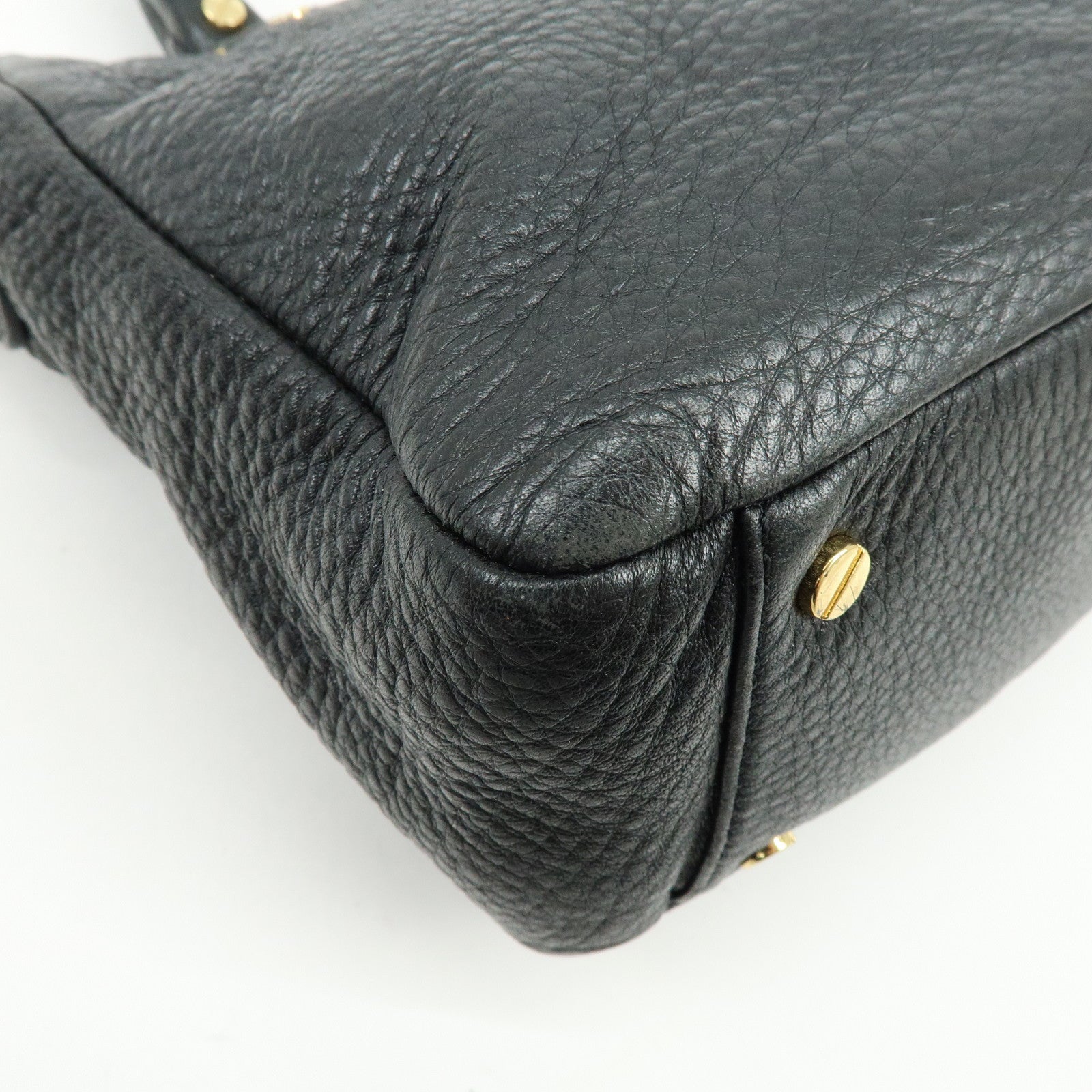 TORY BURCH Double T Leather 2Way Bag Hand Bag Shoulder Bag Black