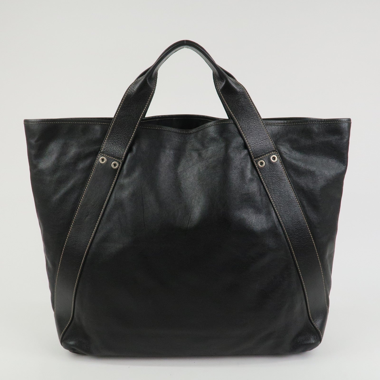 GUCCI Hysteria Leather Tote Bag Hand Bag Black 211126