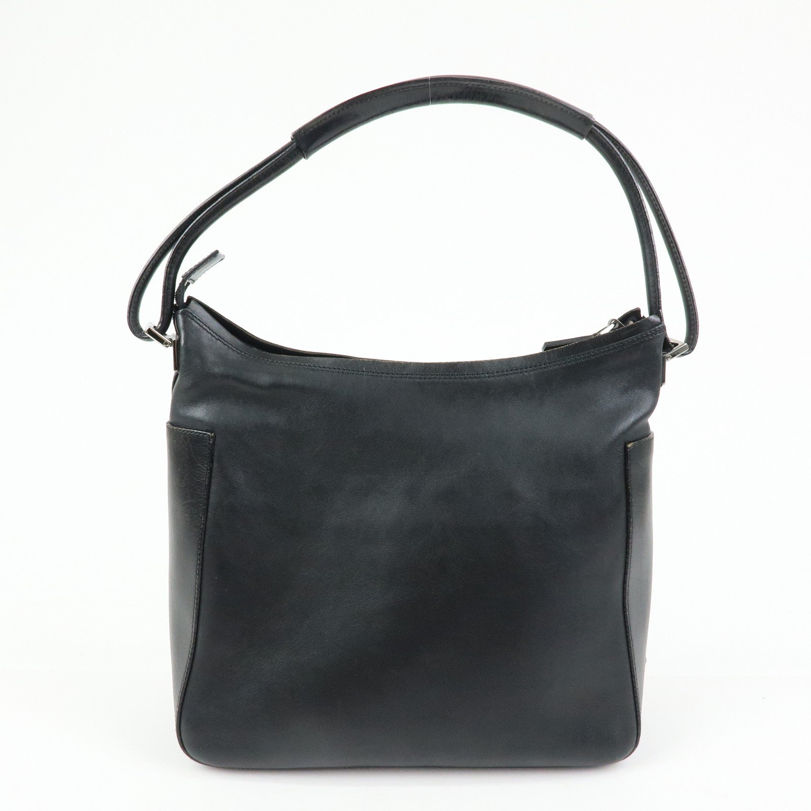 GUCCI Logo Leather Shoulder Bag Hand Bag Black 001.3766