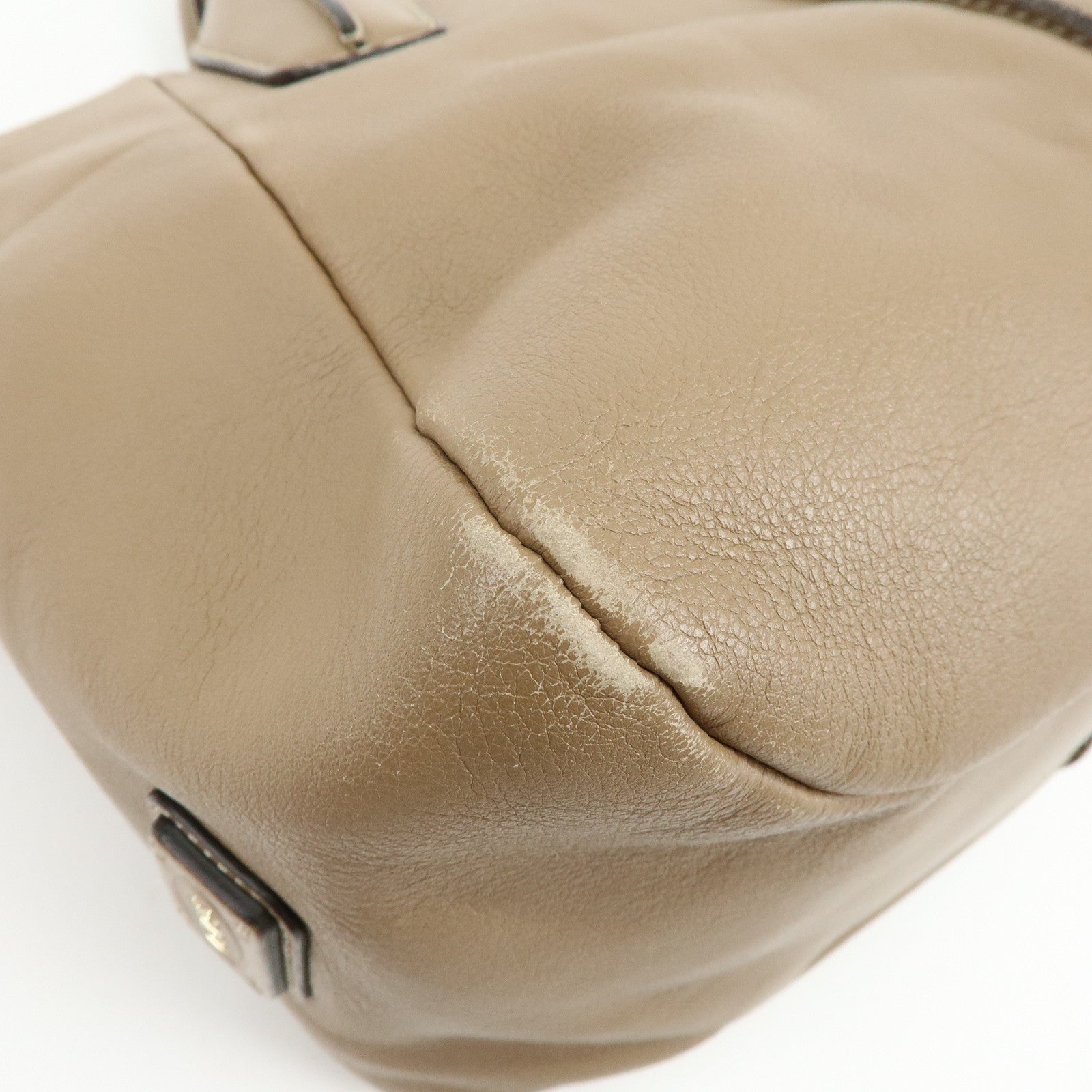 TOD'S Leather Stitch 2Way Bag Boston Bag Shoulder Bag Brown