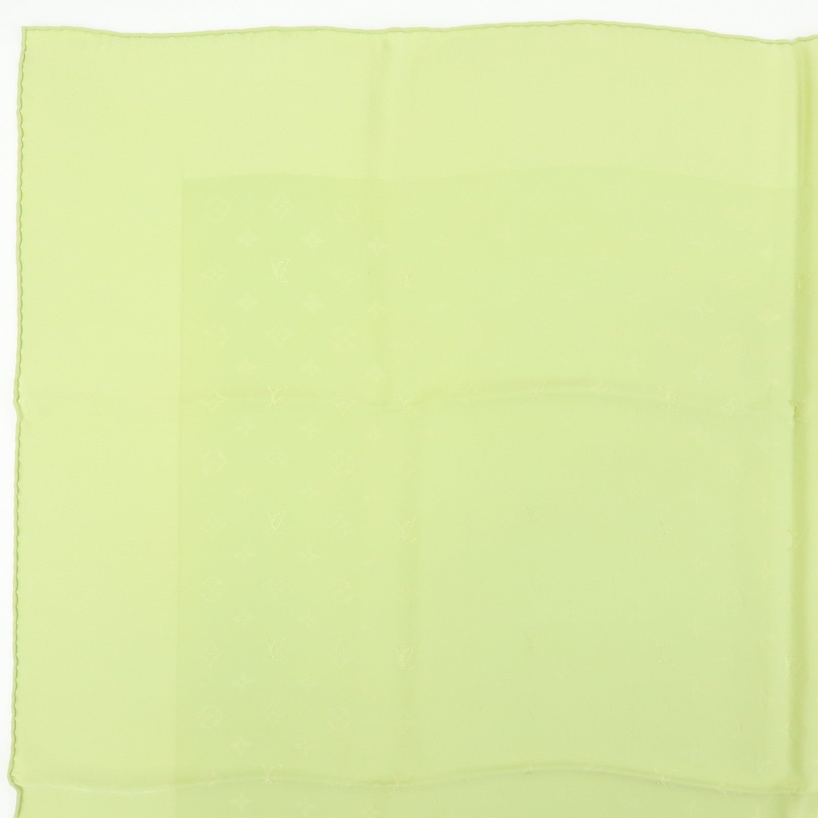 Louis Vuitton Monogram Silk 100% Scarf 85x85 Light Green