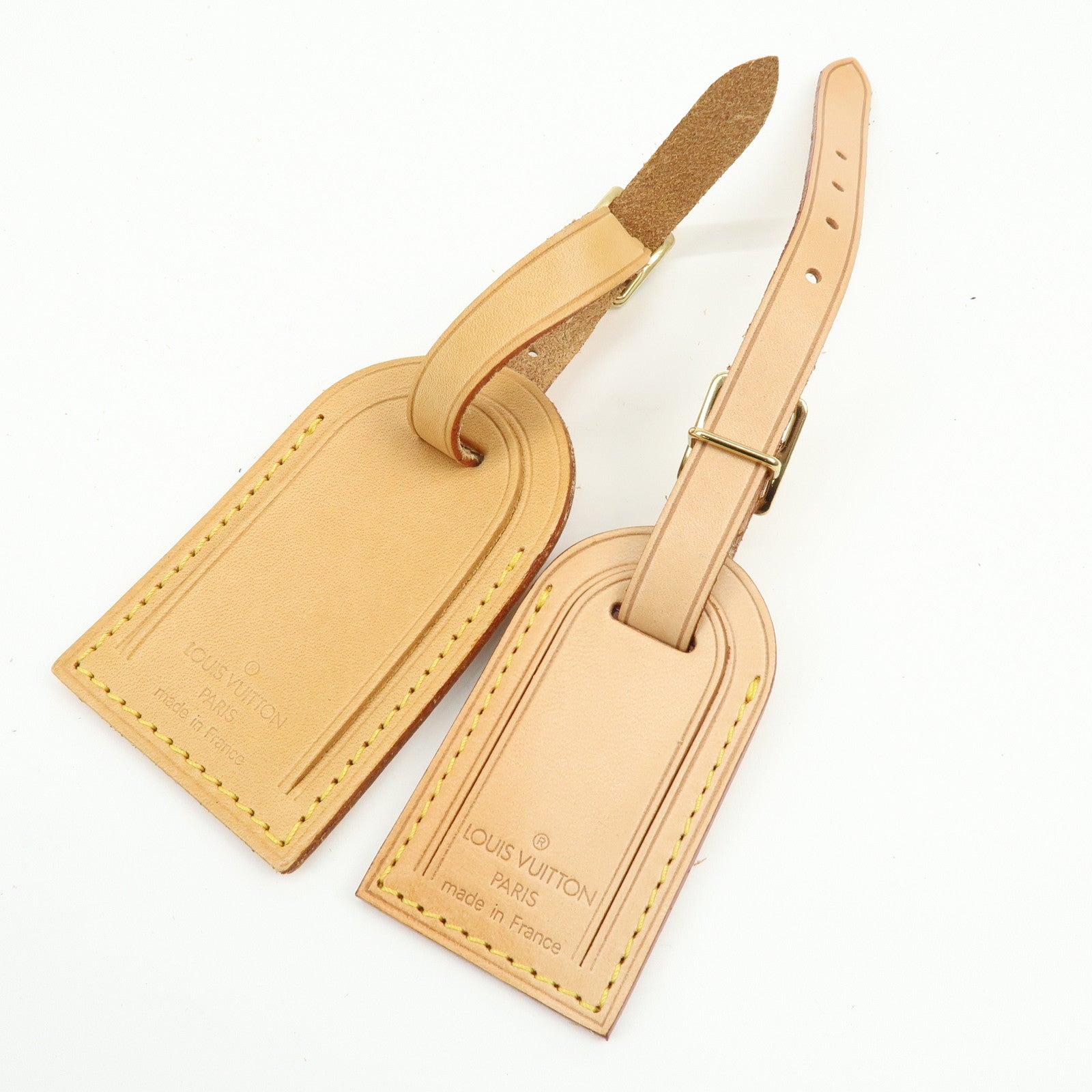 Louis Vuitton Set of 10 Leather Name Tag & Poignet Natural