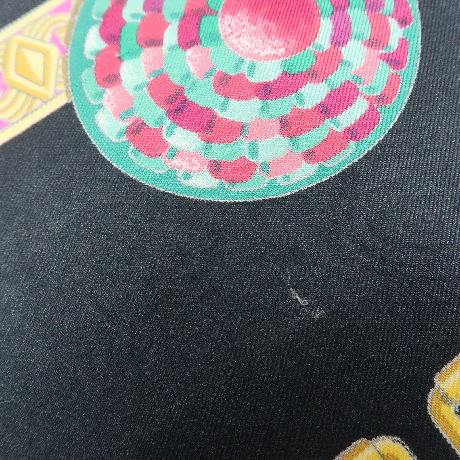 HERMES Carre 90 Silk 100% LES RUBANS DU CHEVAL Scarf Black