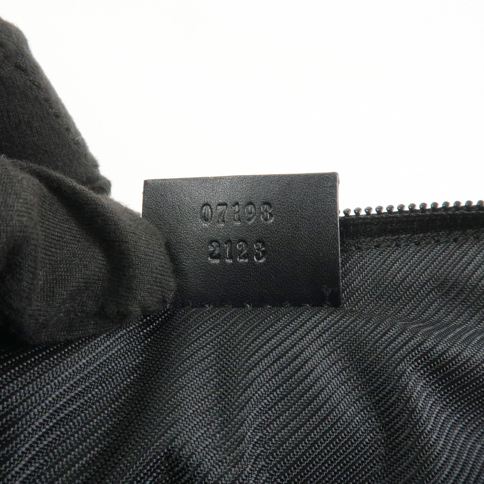 GUCCI Boat Bag GG Canvas Leather Hand Bag Black 07198