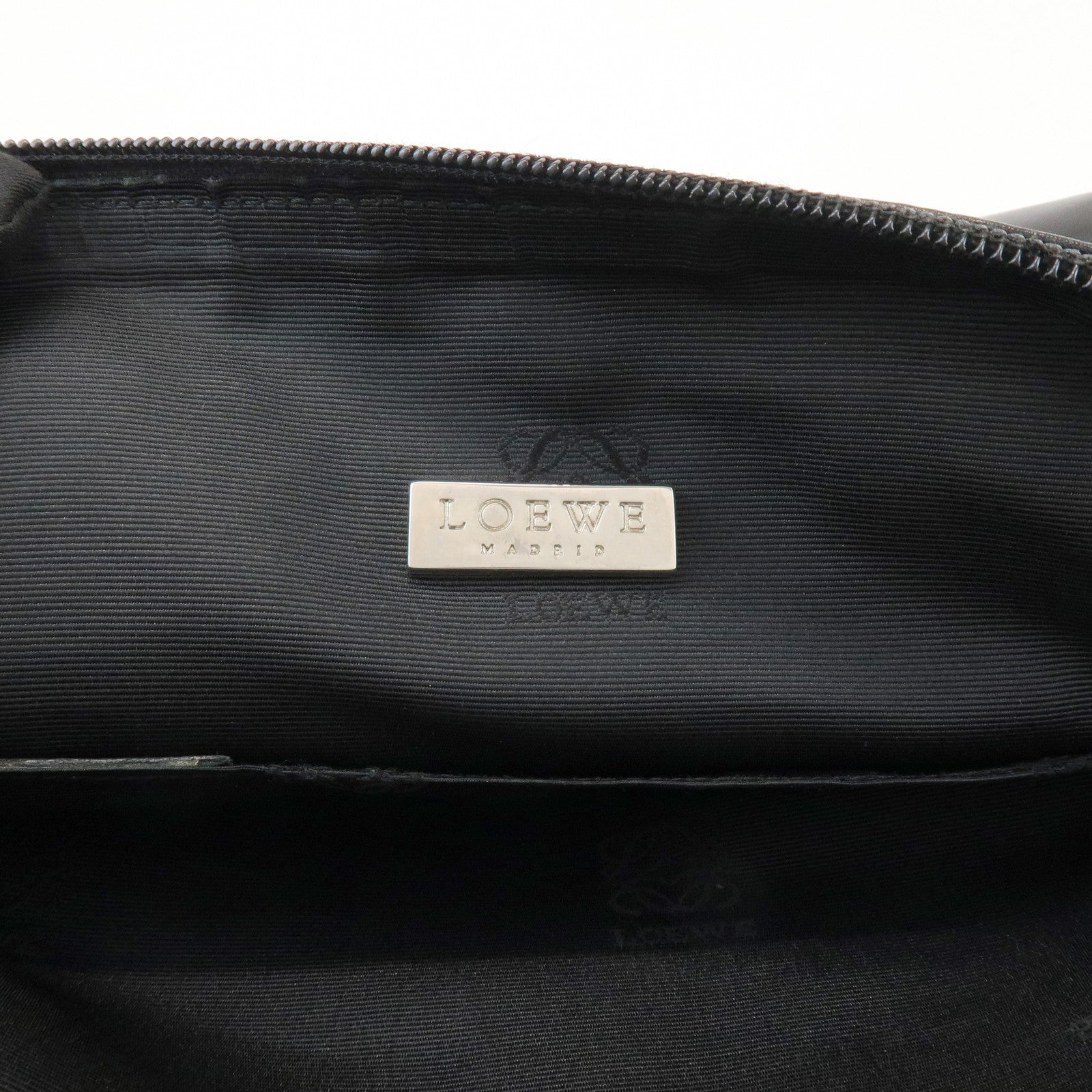 LOEWE Anagram Logo Leather Clutch Bag Black