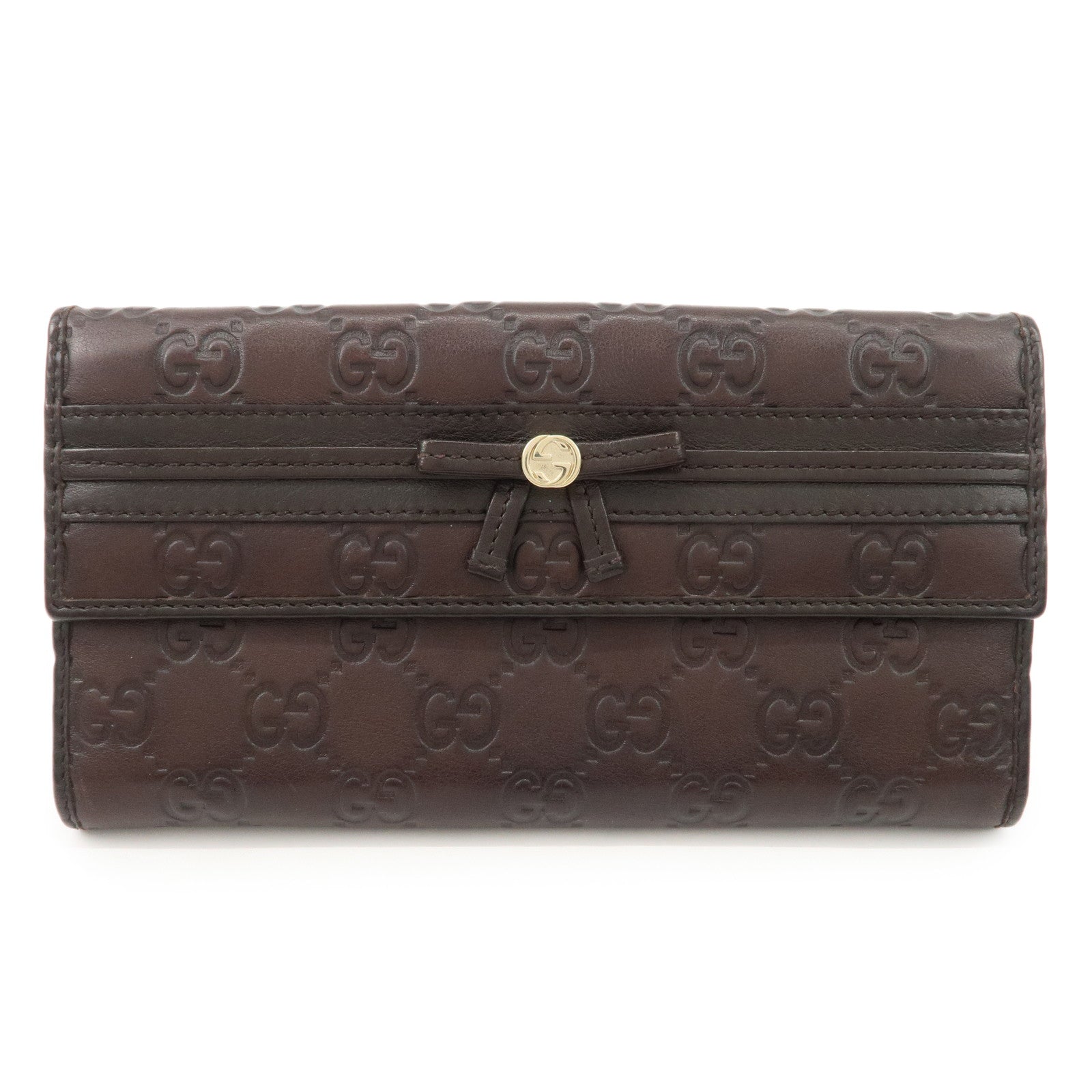 GUCCI Guccissima Mayfair Leather W Hook Long Bi-fold Wallet 256933