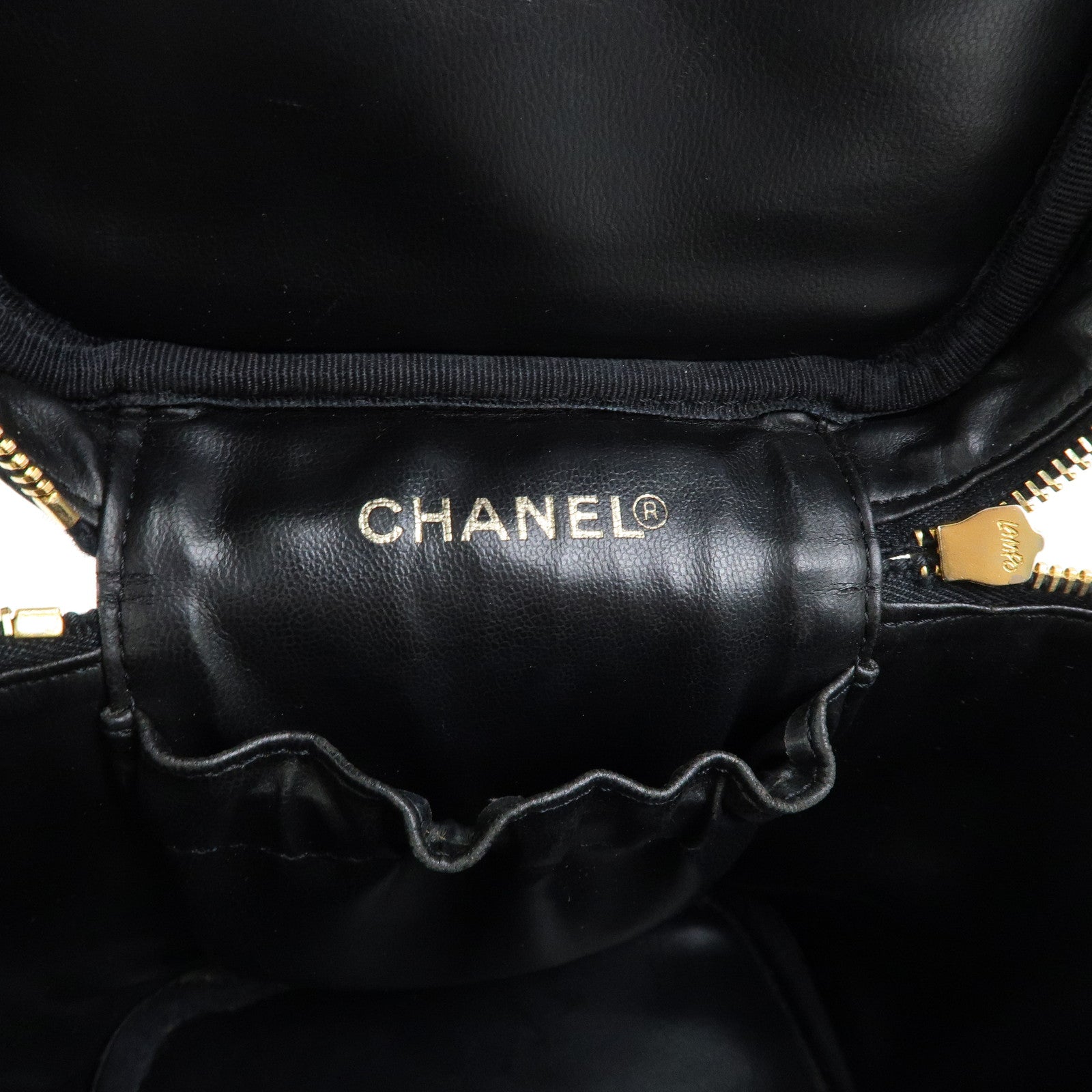 CHANEL COCO Mark Caviarskin Vanity Bag Hand Bag Black A01998
