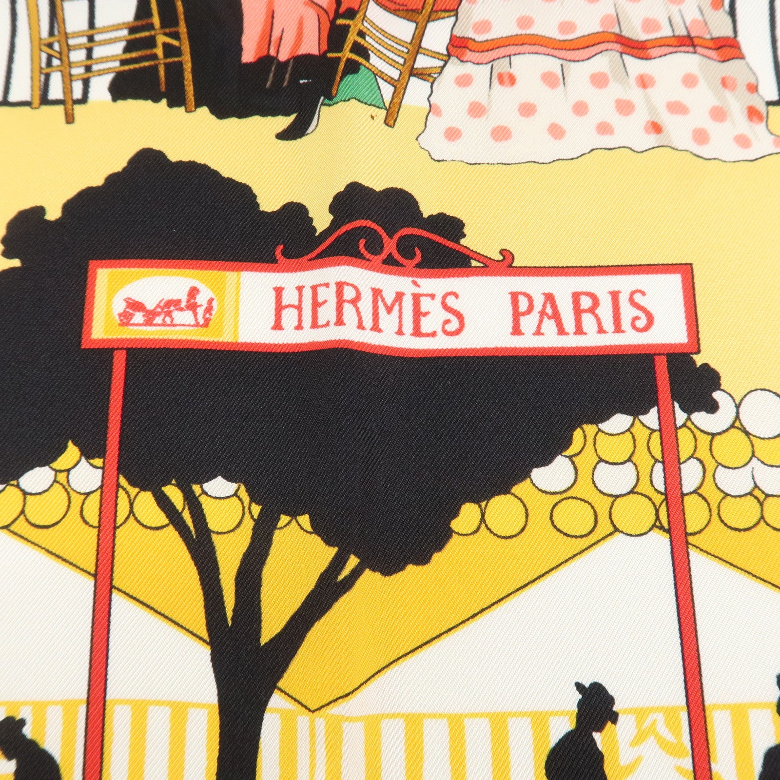 HERMES Carre 90 Silk 100% Scarf Les Voitures A Transformation Black Used