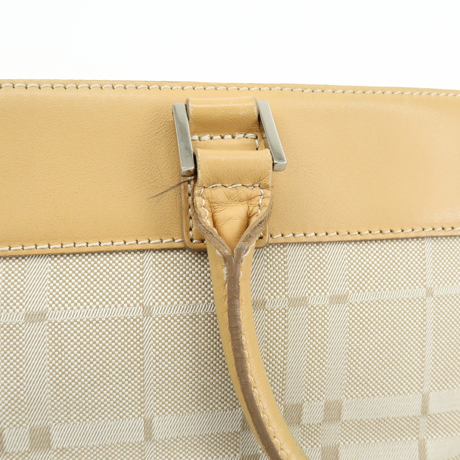 BURBERRY Canvas Leather Hand Bag Tote Bag Beige Light Beige