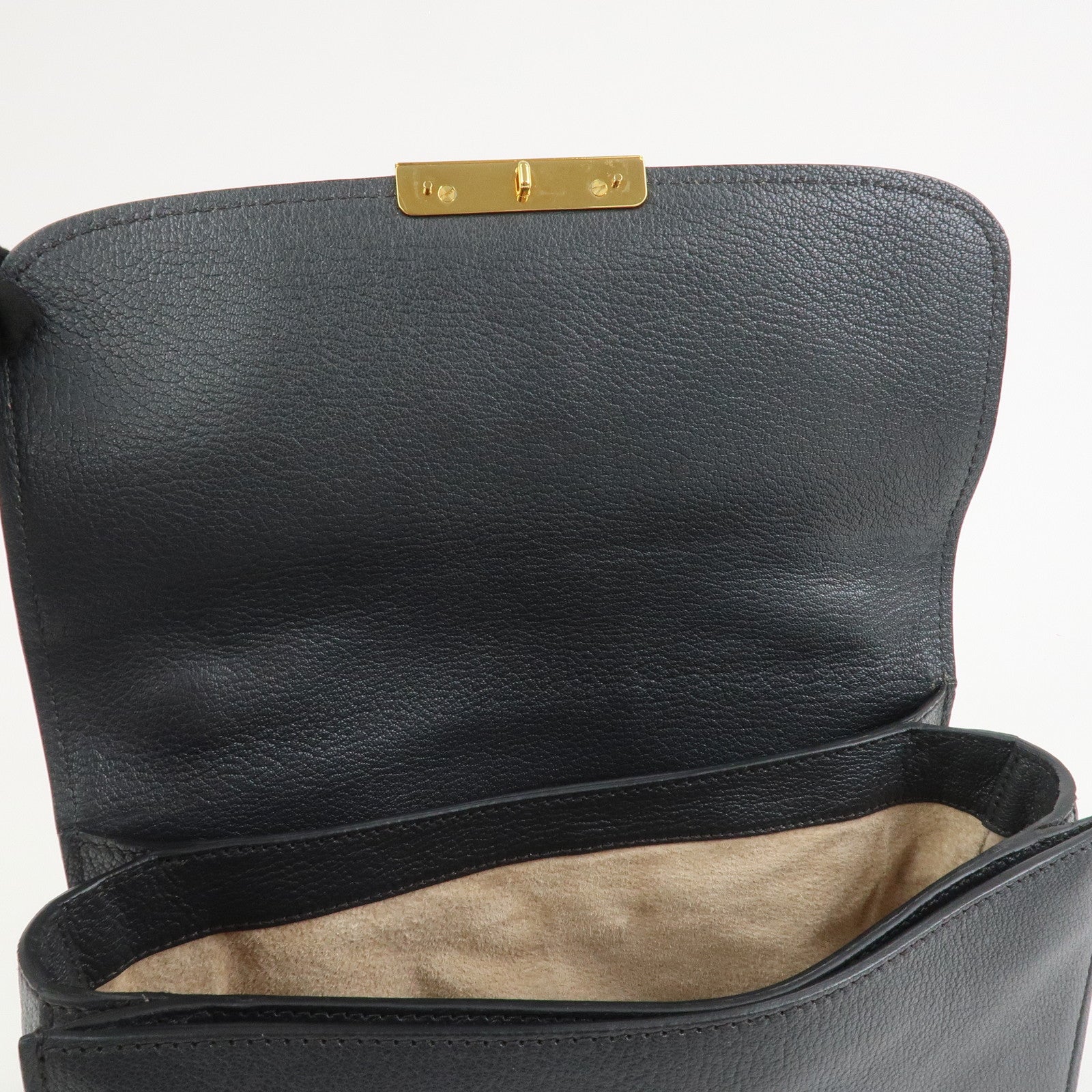 MIU MIU MADRAS Leather 2Way Bag Hand Bag Shoulder Bag Grey