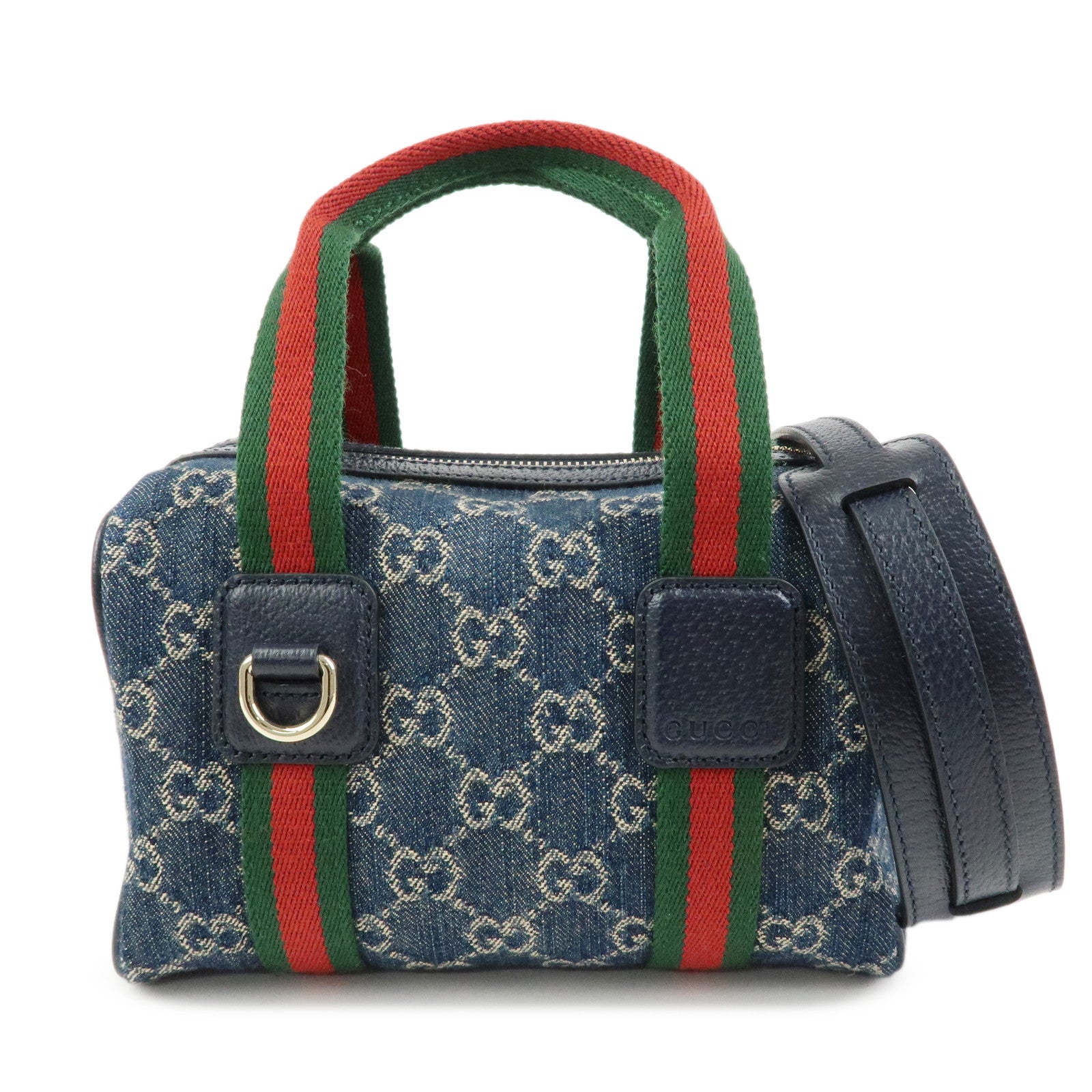 GUCCI Sherry Ophidia GG Denim Leather 2Way Hand Shoulder Bag 859975