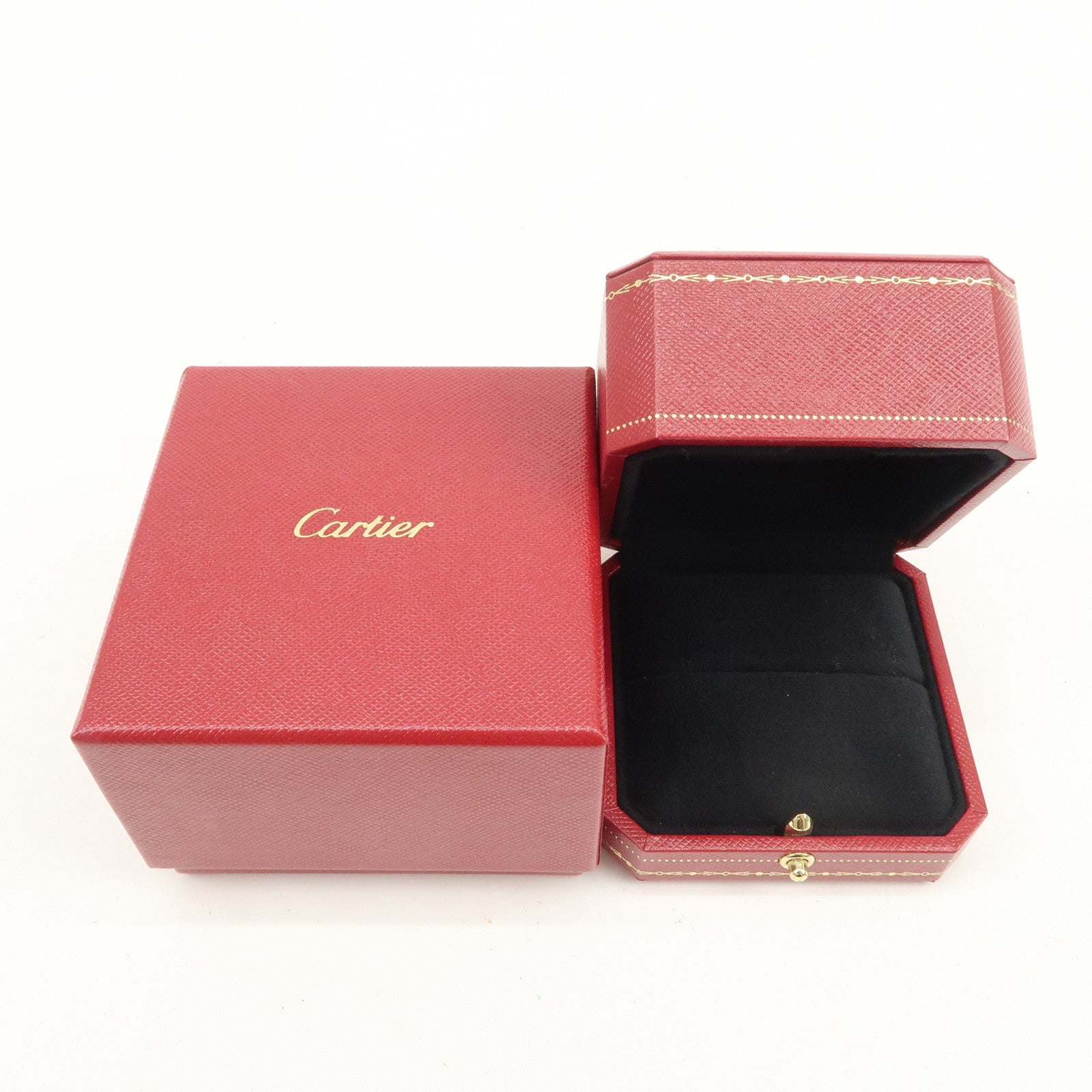 Cartier Set of 2 Jewelry Box Ring Box Display Box Red