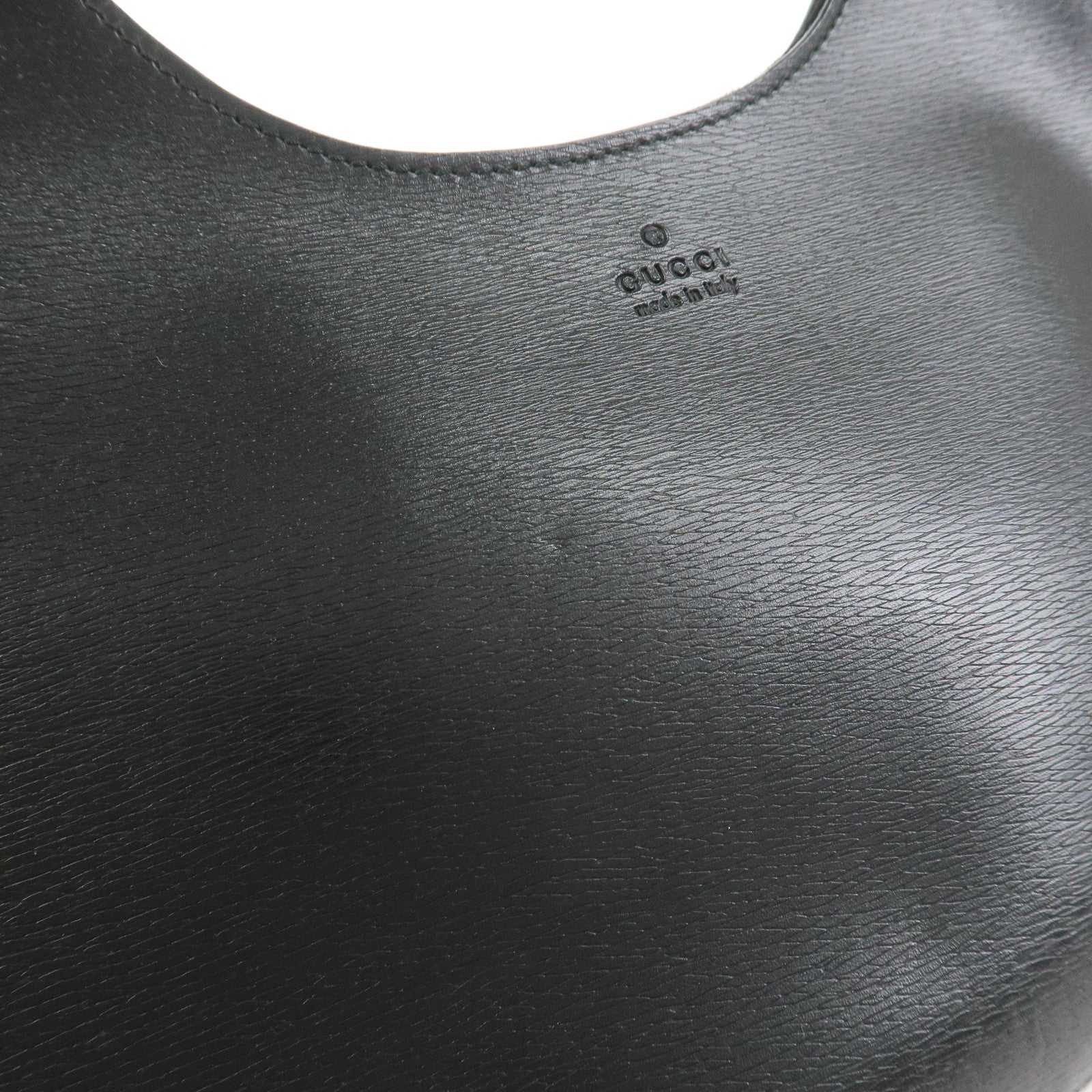 GUCCI Bamboo Leather Hand Bag Shoulder Bag Black 001.3761