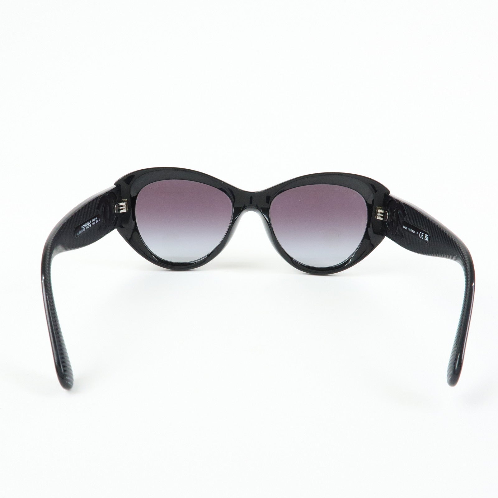 CHANEL COCO Mark Plastic Butterfly Sunglasses 54□19 Black 5492-A