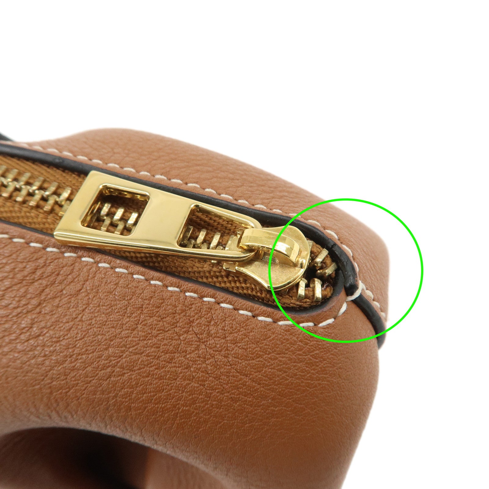 LOEWE Calf Leather Elephant Coin Case Coin Purse Brown