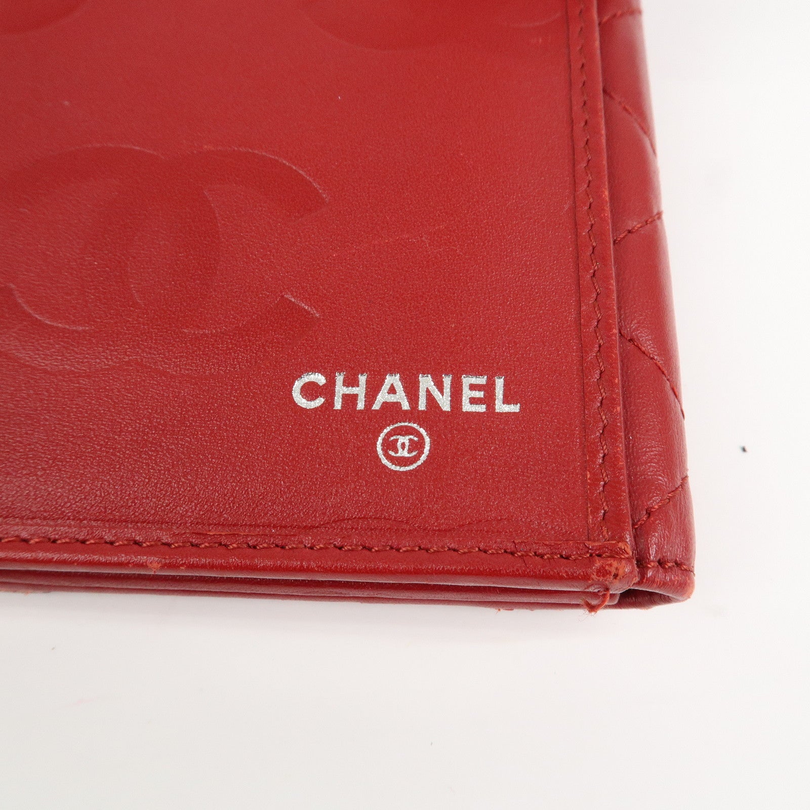 CHANEL Cambon Line Matelasse W Hook Long Wallet Red A46643