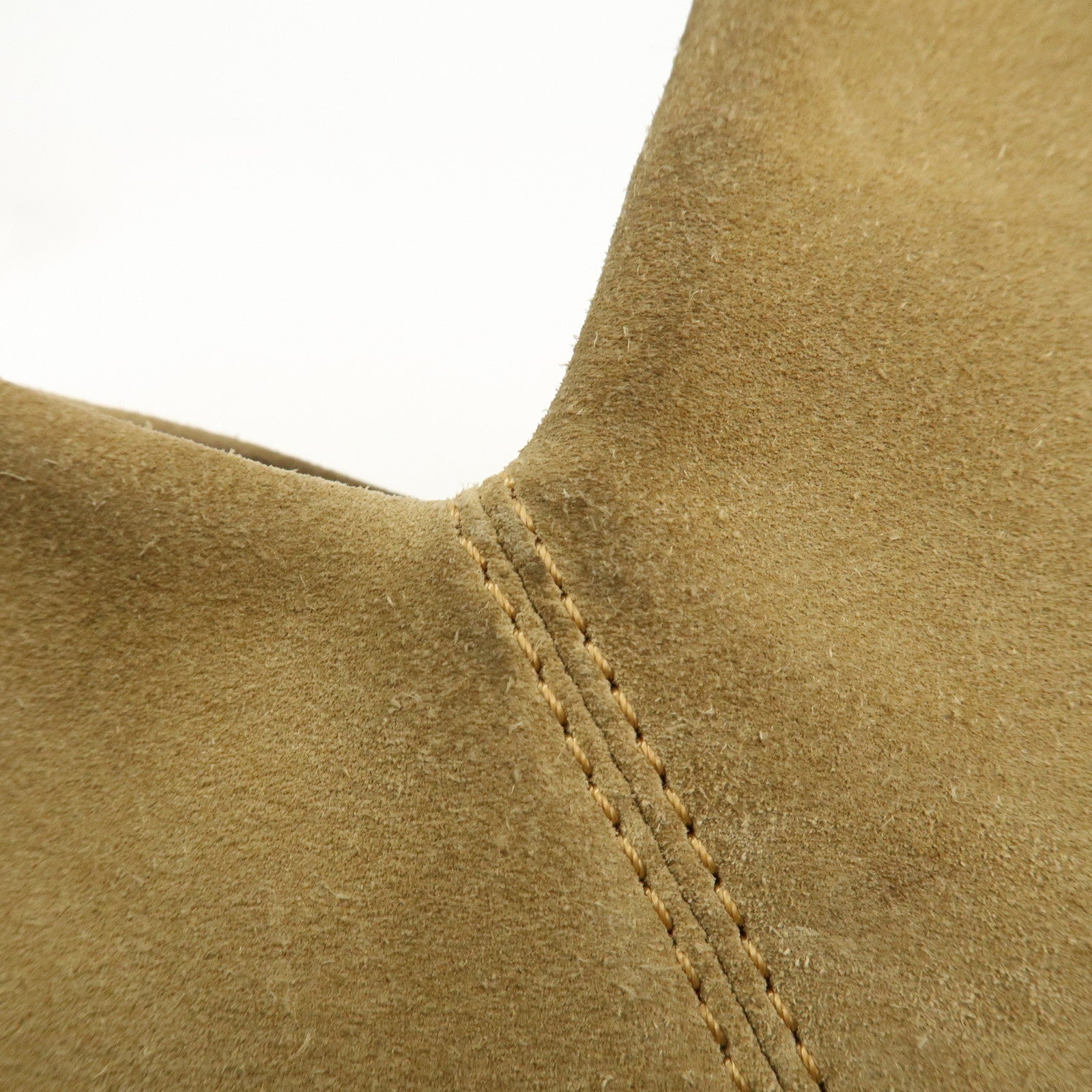 LOEWE Anagram Suede Embossed Leather Shoulder Bag Hand Bag Beige