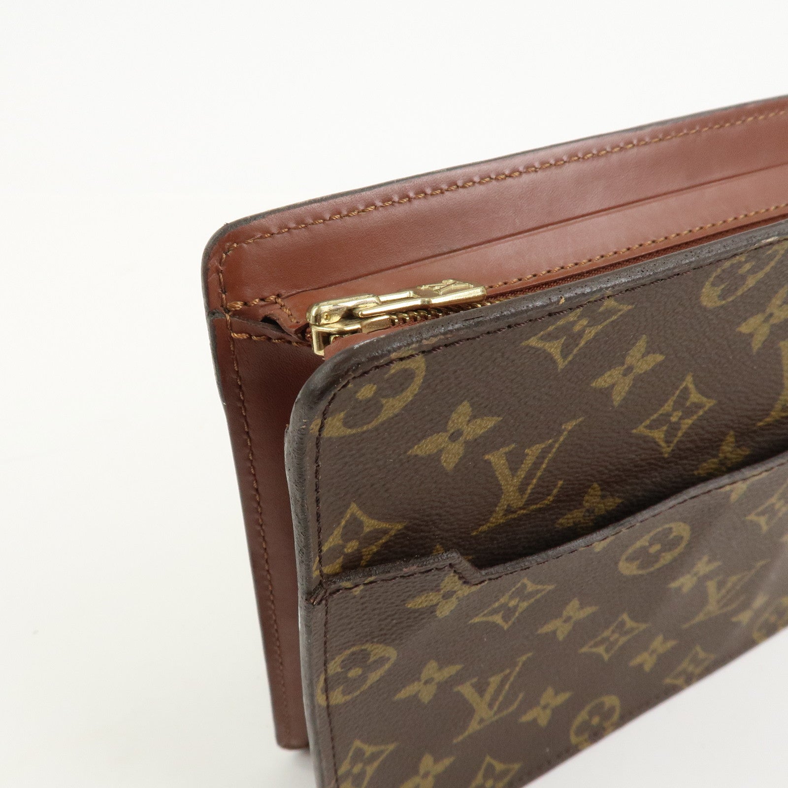 Louis Vuitton Monogram Pochette Homme Clutch Bag Brown M51795