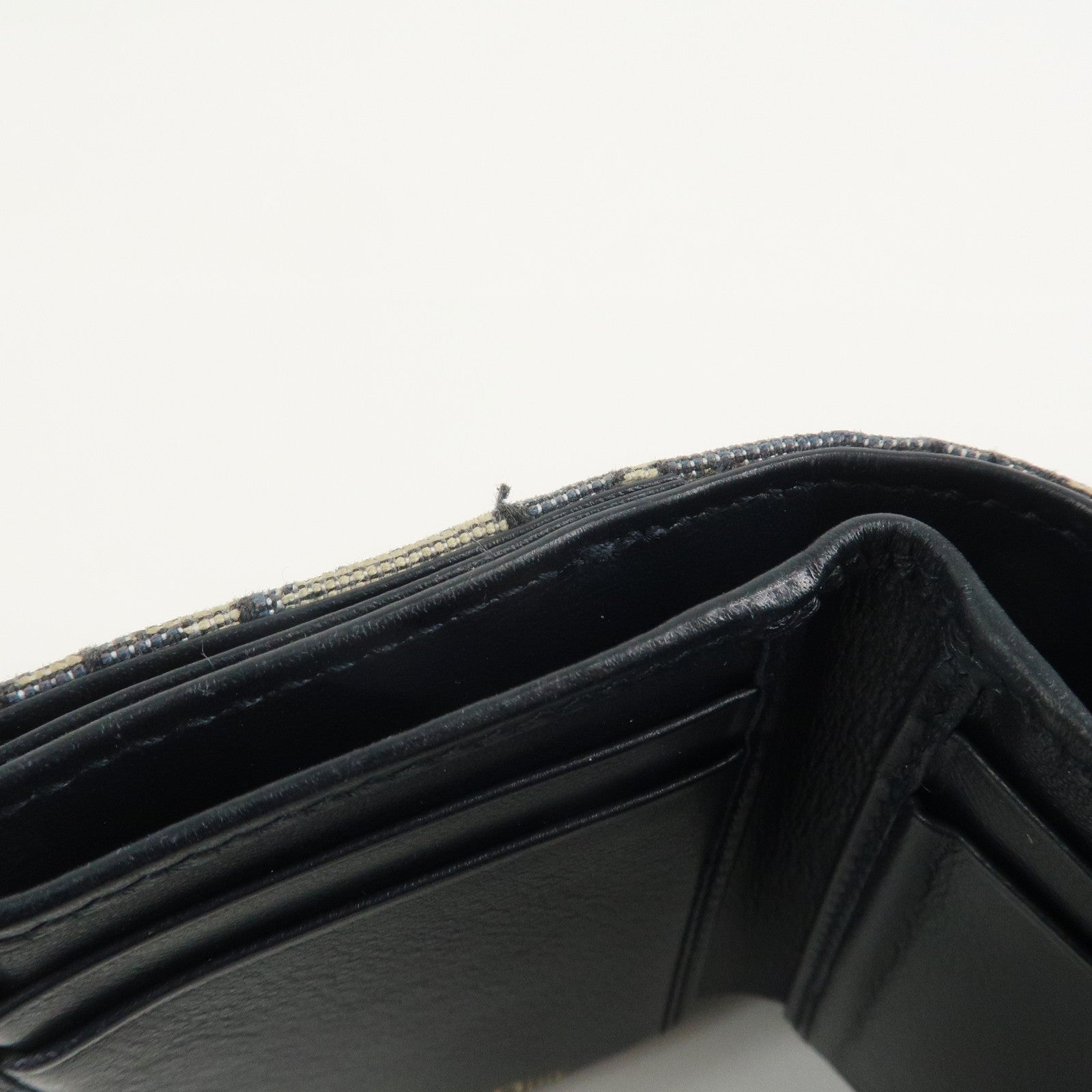Christian Dior Trotter JacguardCanvas Leather Saddle Trifold Wallet