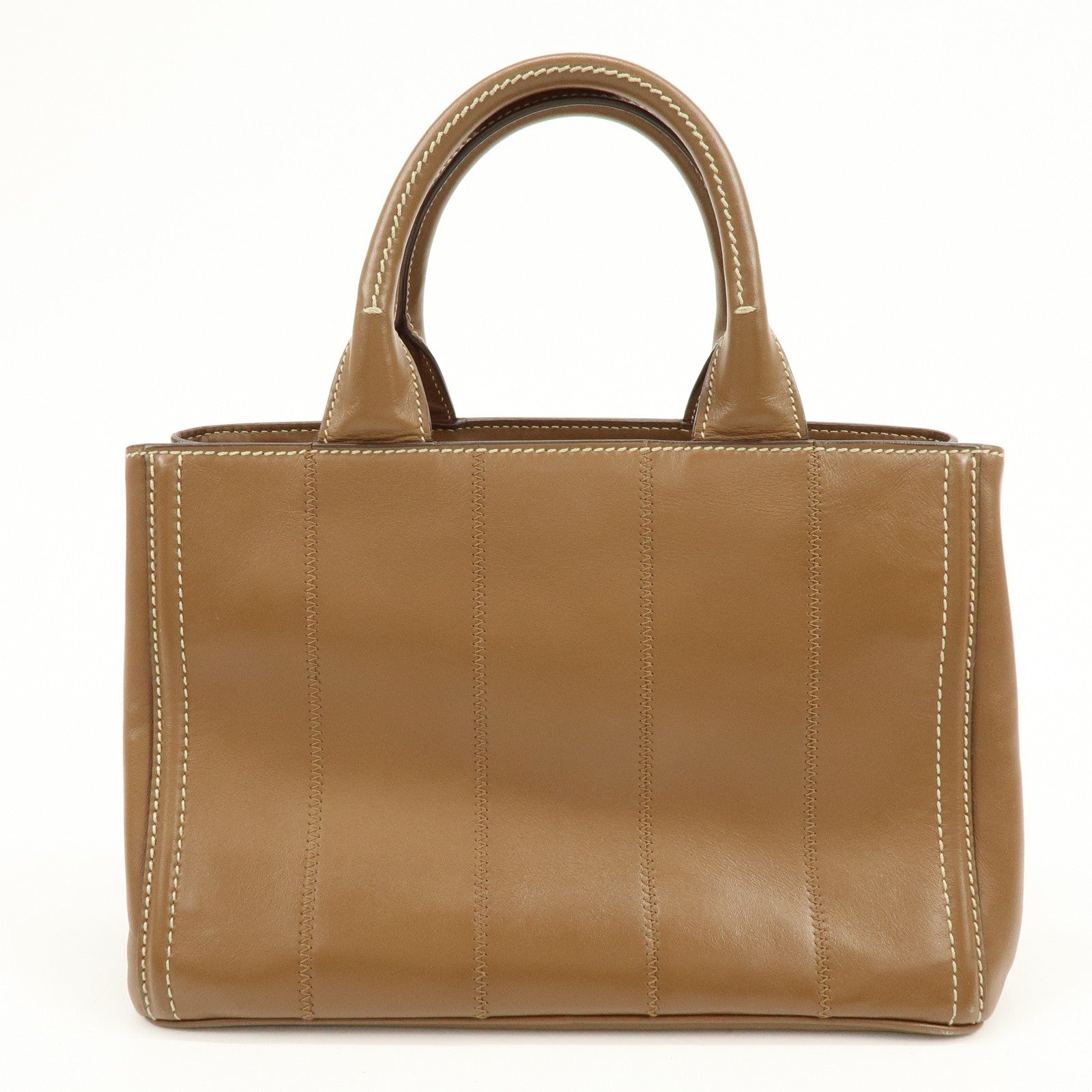 PRADA Canapa Triangle Logo 2Way Bag Shoulder Hand Bag Brown 1BG900