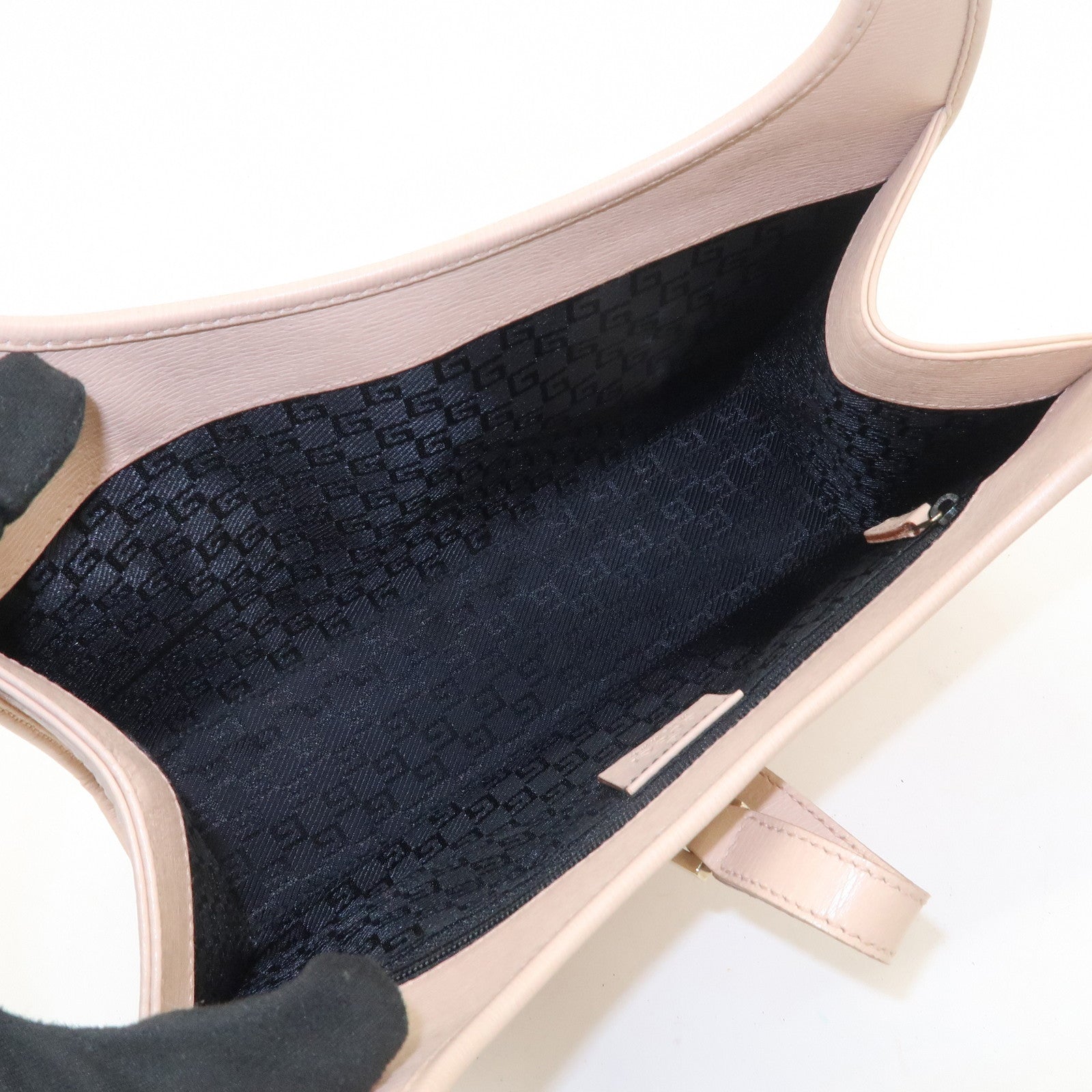 GUCCI Jackie Leather Shoulder Bag Hand Bag Pink 002 1068