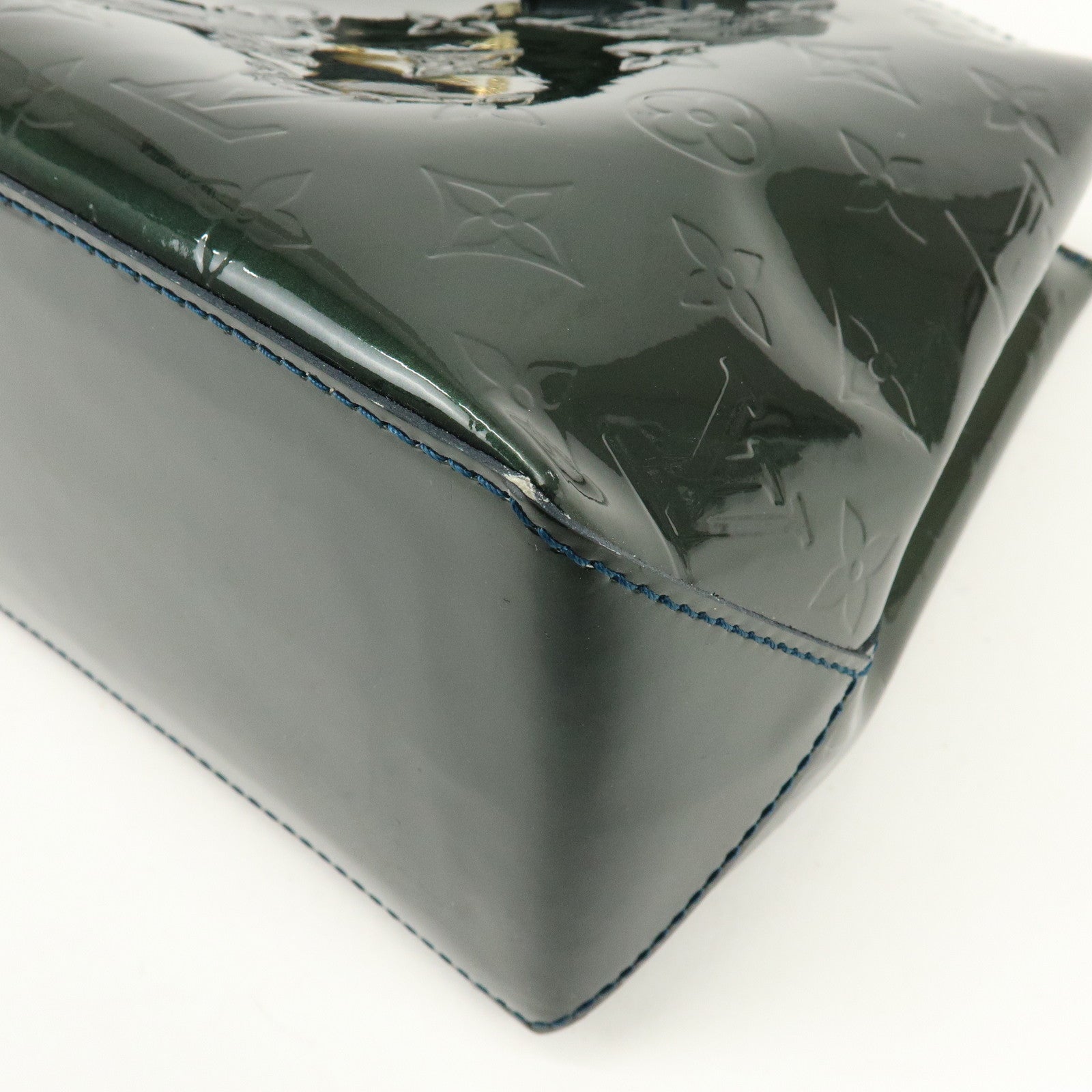 Louis Vuitton Monogram Vernis Wilshire PM Hand Bag Bleu Nuit M93684
