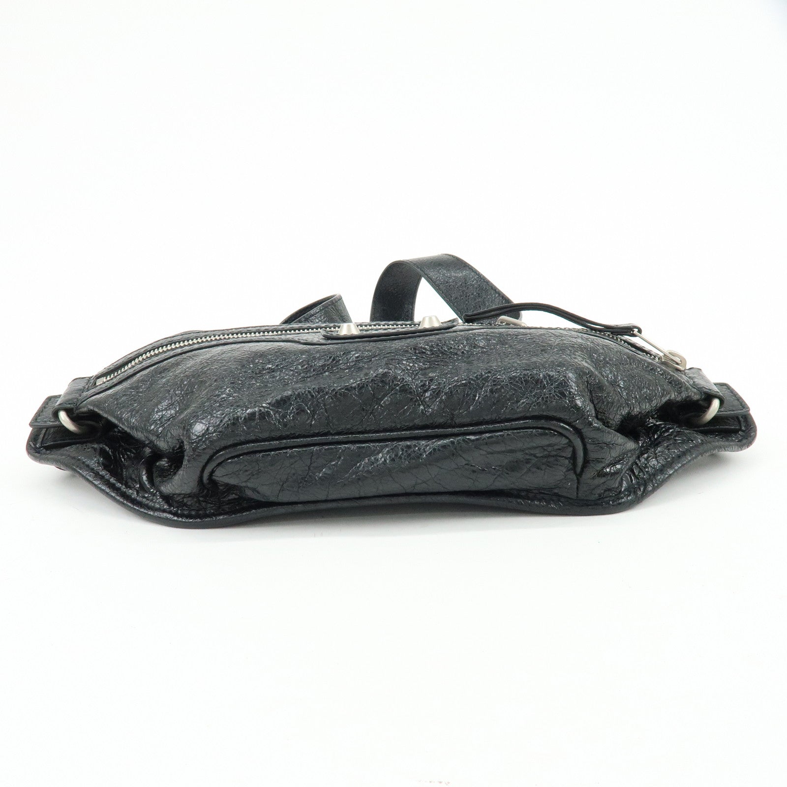 BALENCIAGA Neo Lift Leather Waist Bag Body Bag Black 542013