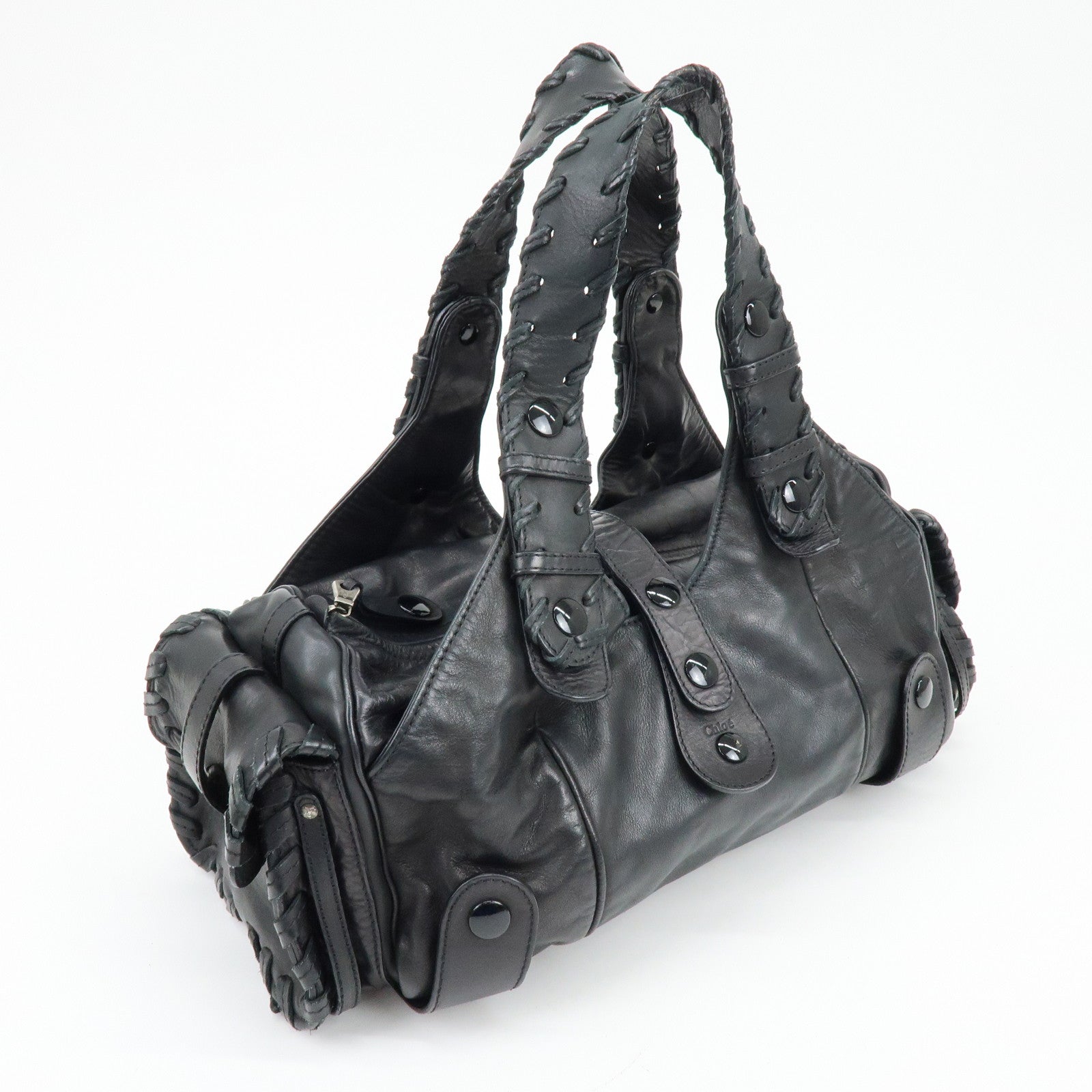 Chloe Silverado Leather Shoulder Bag Hand Bag Black
