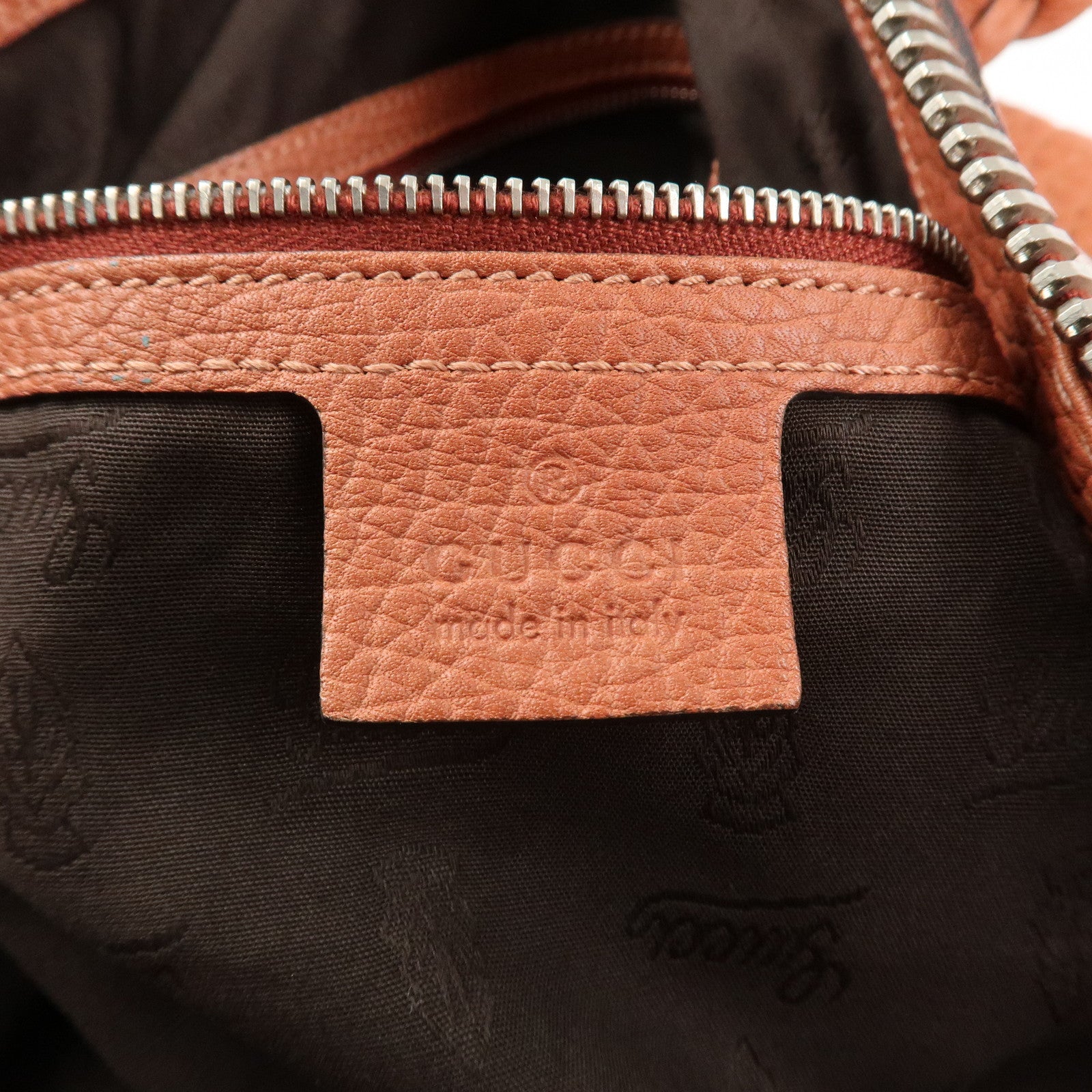 GUCCI Bamboo Leather Boston Bag Shoulder Bag Coral 232959