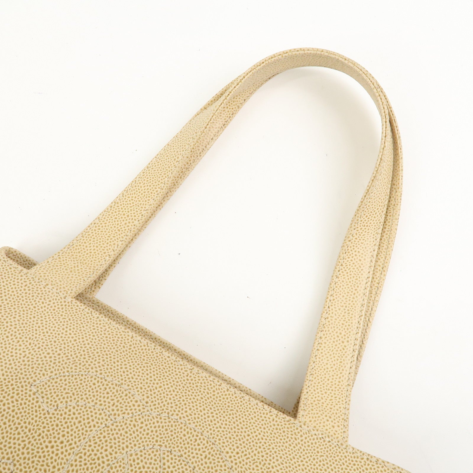 CHANEL COCO Mark Caviarskin Shoulder Bag Hand Bag Beige