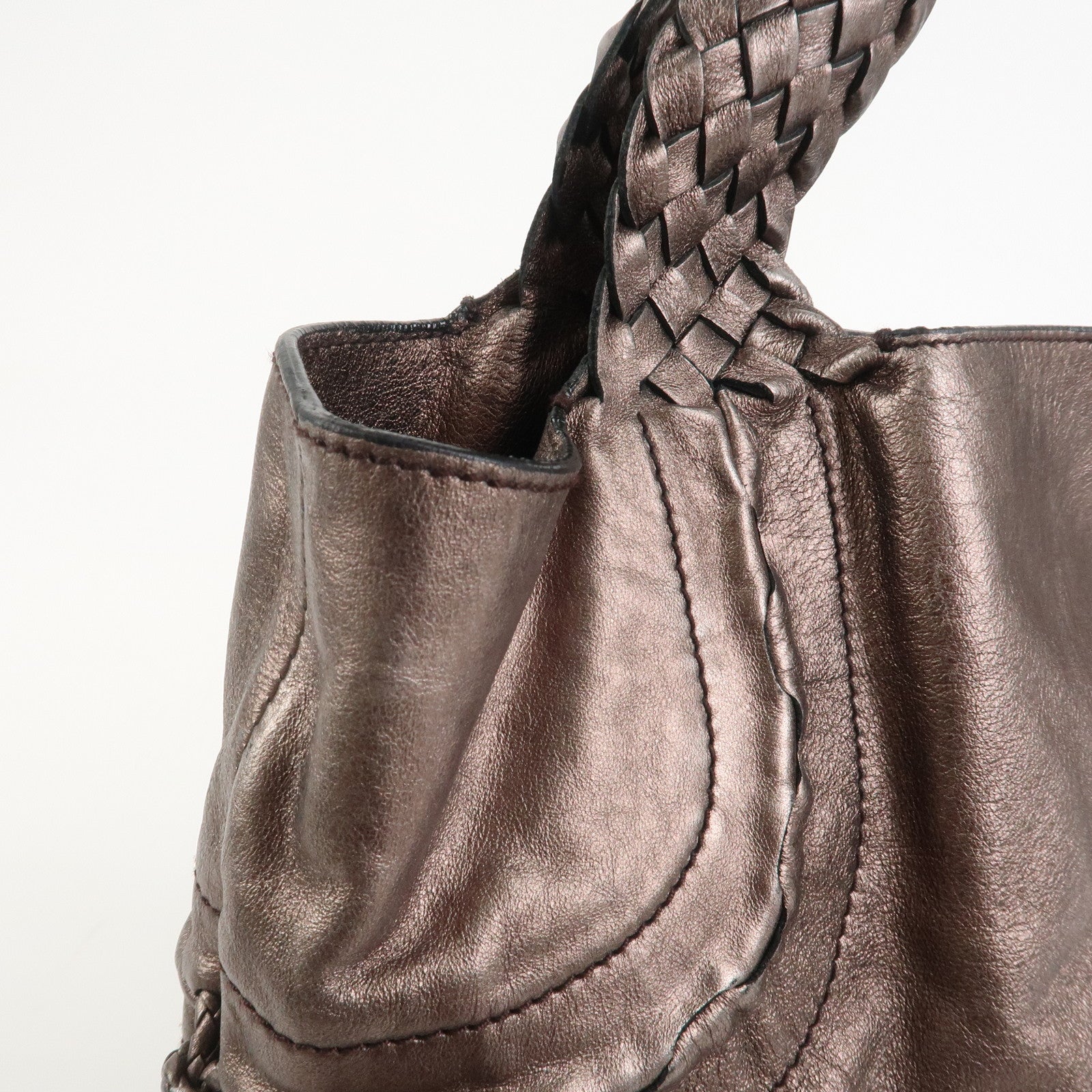 Ferragamo Gancini Leather Tote Bag Shoulder Bag Bronze