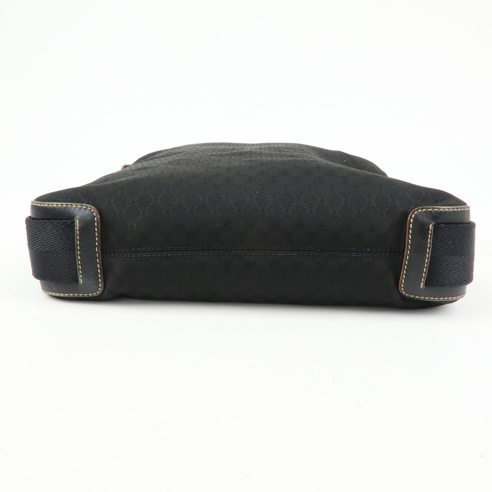 CELINE Macadam Canvas Leather Shoulder Bag Crossbody Bag Black