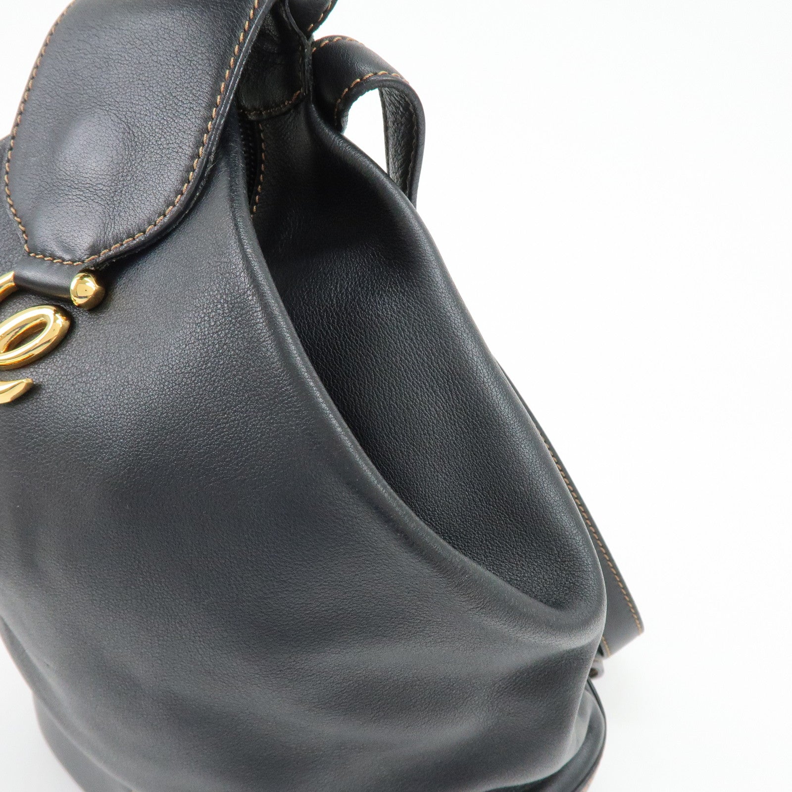 LOEWE Anton Leather Backpack Rucksuck Black