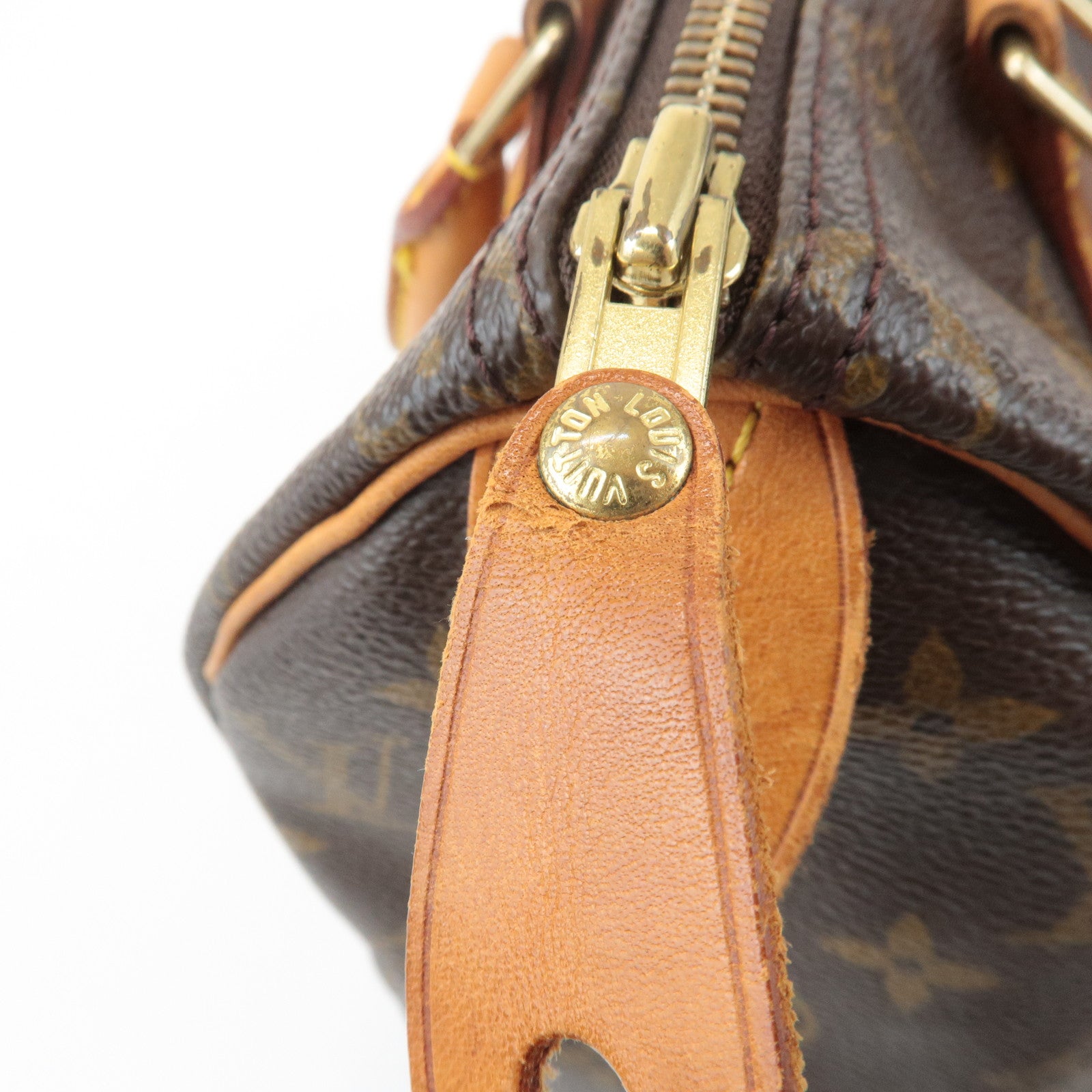 Louis Vuitton Monogram Speedy 25 Hand Bag Boston Bag Brown M41528 Used