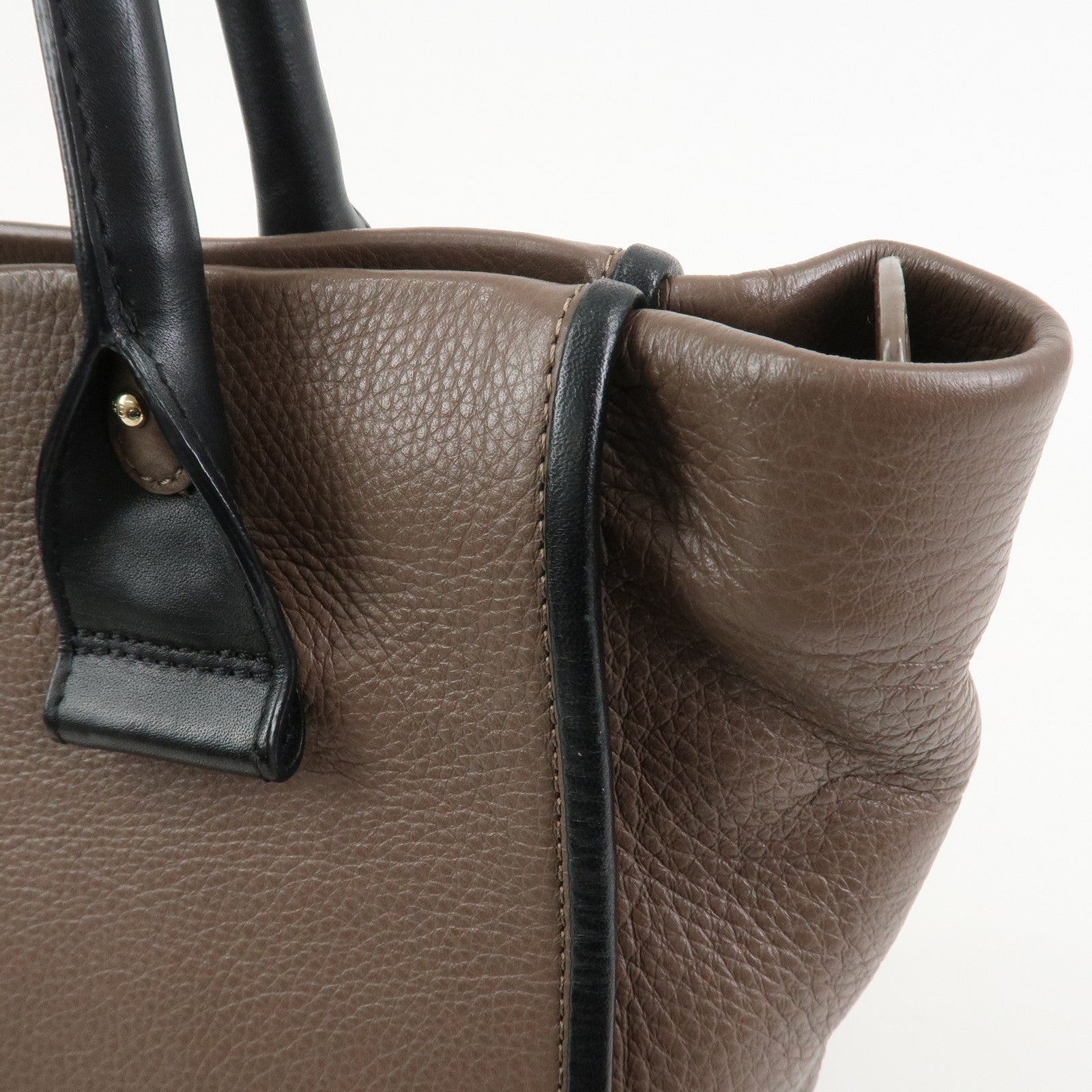 Chloe See by Chloe Leather Tote Bag Hand Bag Gray