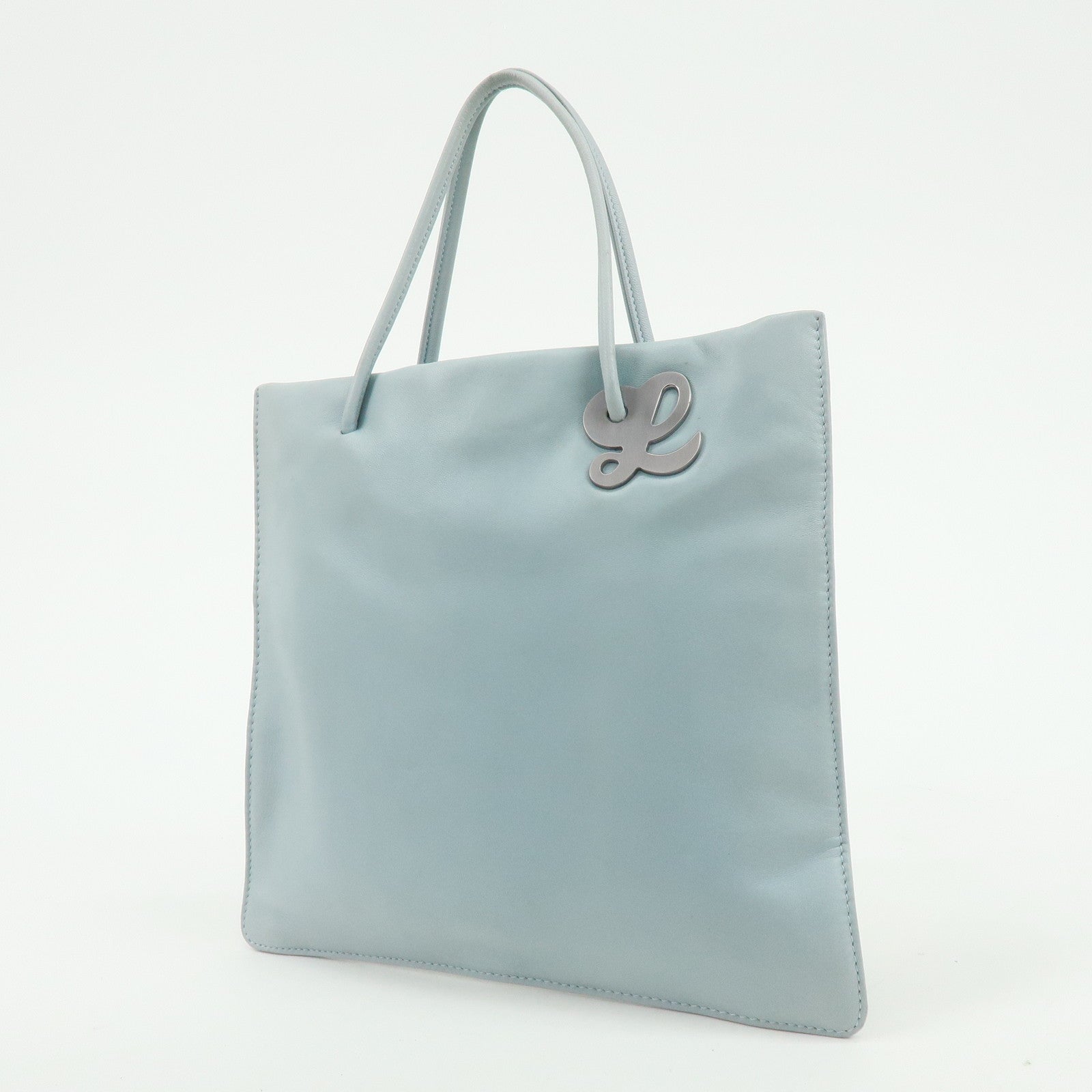 LOEWE Nappa Leather Hand Bag Mini Tote Bag Light Blue