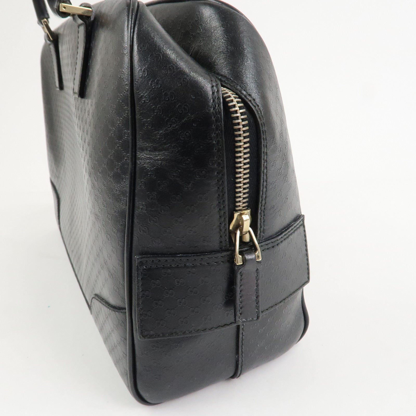 GUCCI Micro Guccissima Leather Hand Bag Black 022.1115