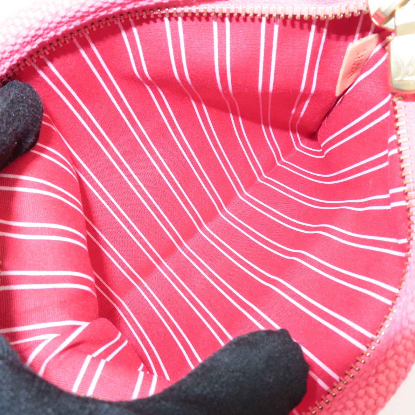 Louis Vuitton Antigua Canvas Leather Pochette Plat PM Pink M40068 Used