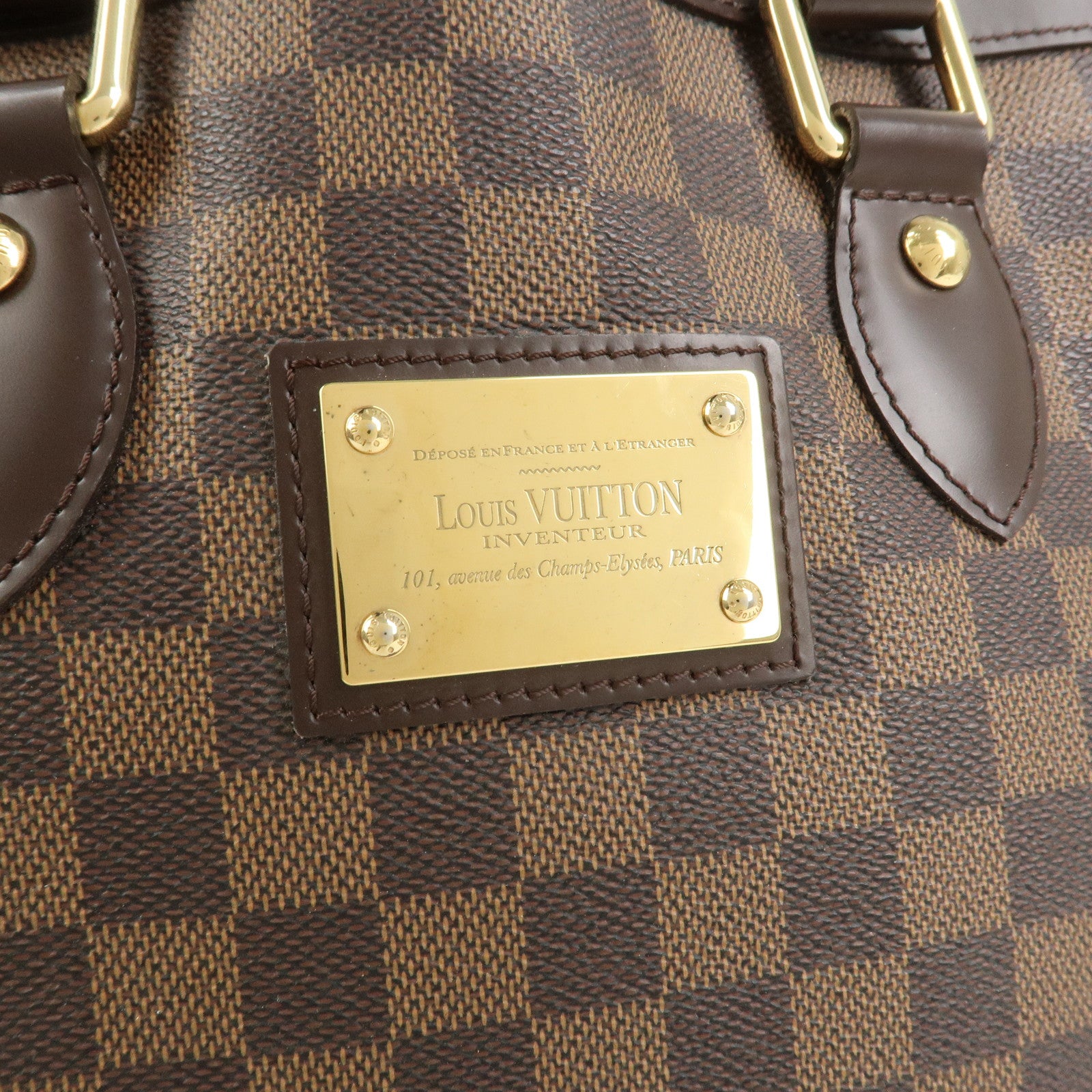 Louis Vuitton Damier Ebene Hampstead PM Hand Bag Tote Bag N51205
