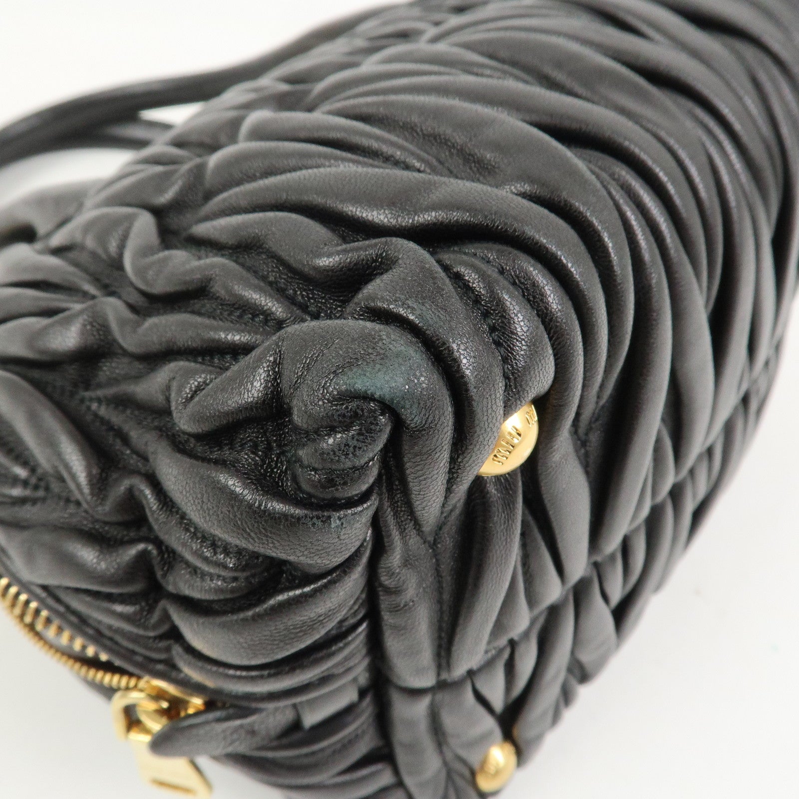 MIU MIU Matelasse Leather 2Way Bag Hand Bag Shoulder Bag 5BA003