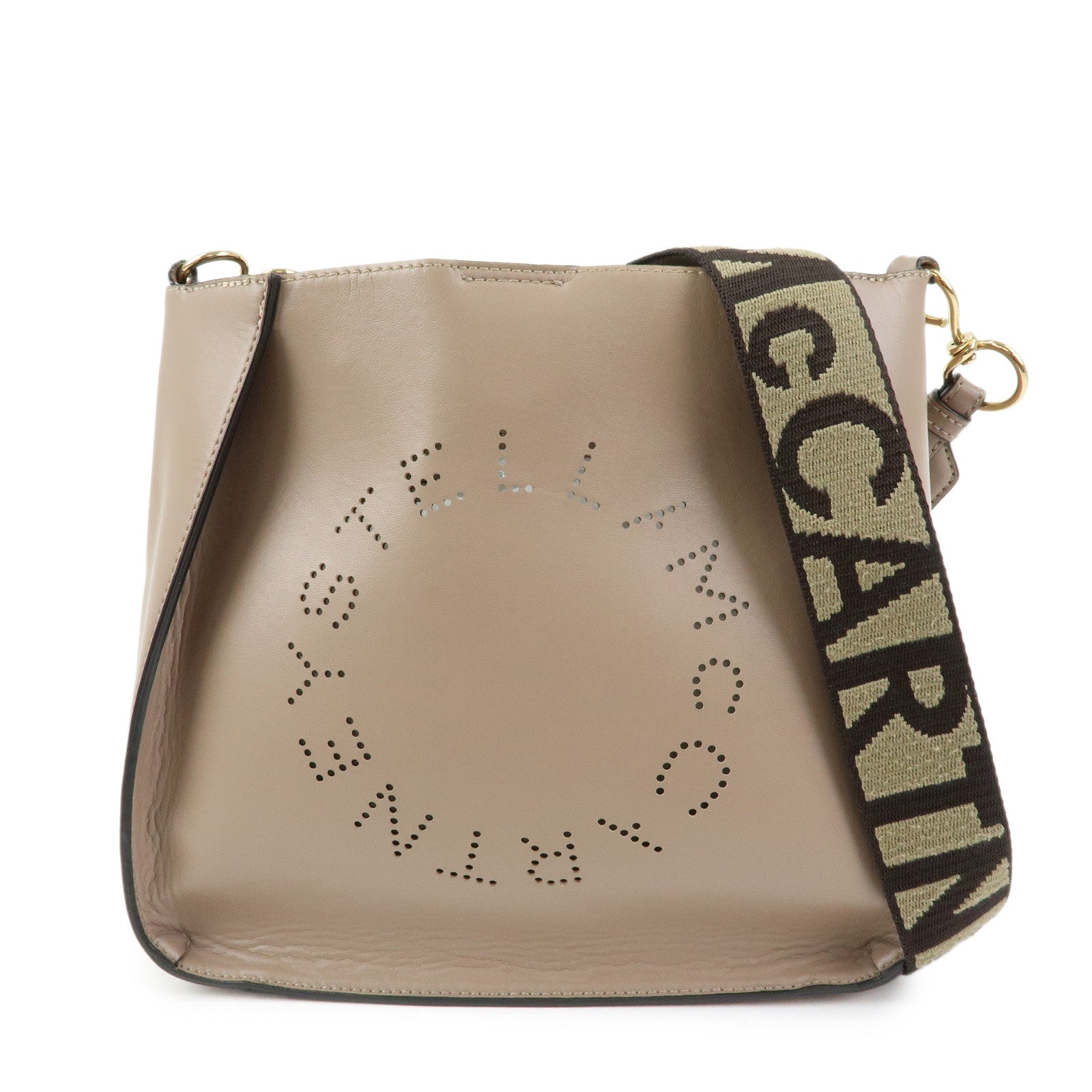STELLA MCCARTNEY Faux Leather Shoulder Bag Crossbody Bag Beige
