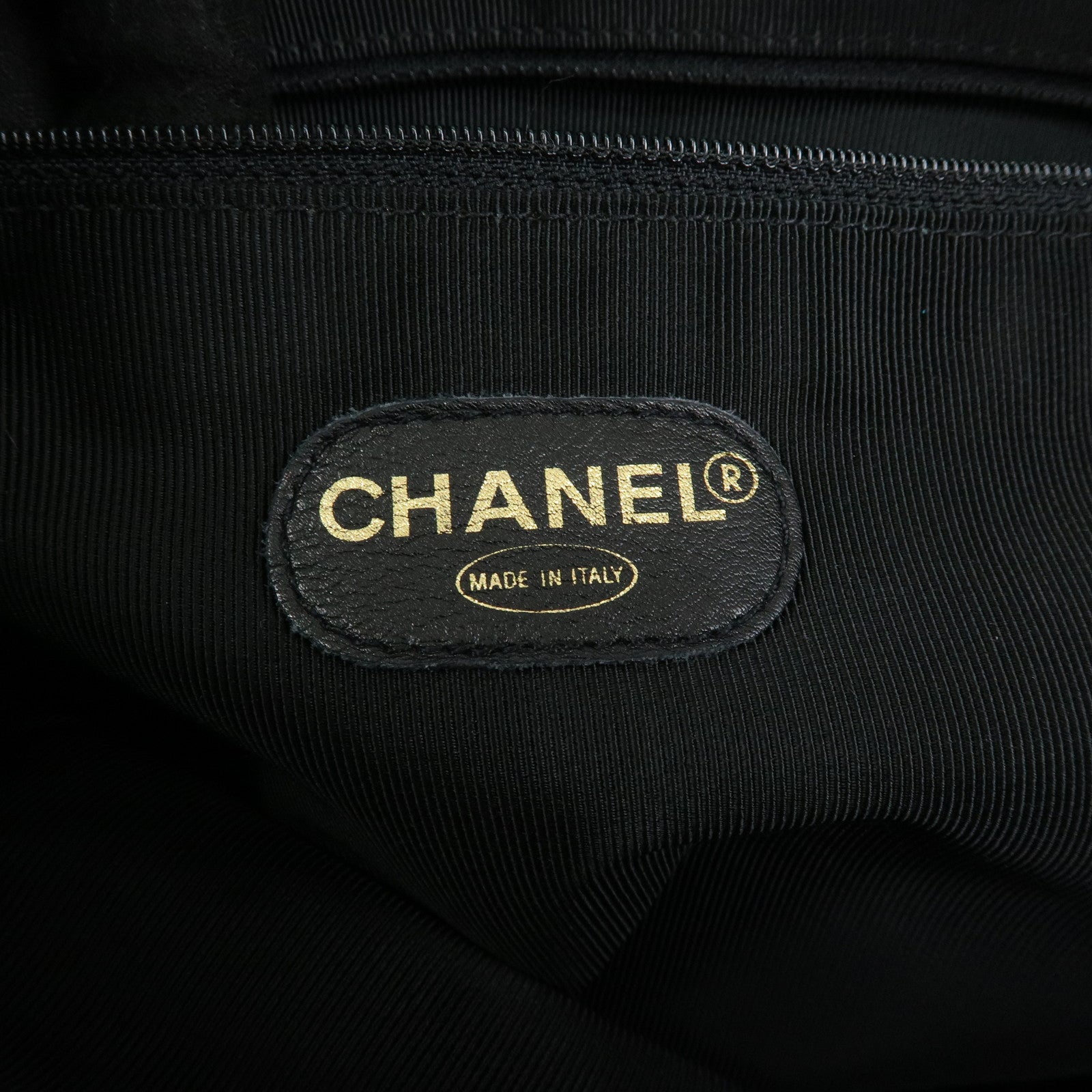CHANEL COCO Mark Lamb Skin Tote Bag Shoulder Bag Dark Brown
