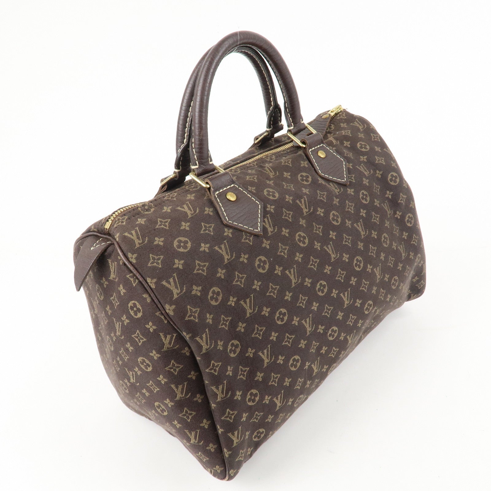 Louis Vuitton Monogram Mini Lin Speedy 30 Boston Bag Ebene M95224 Used