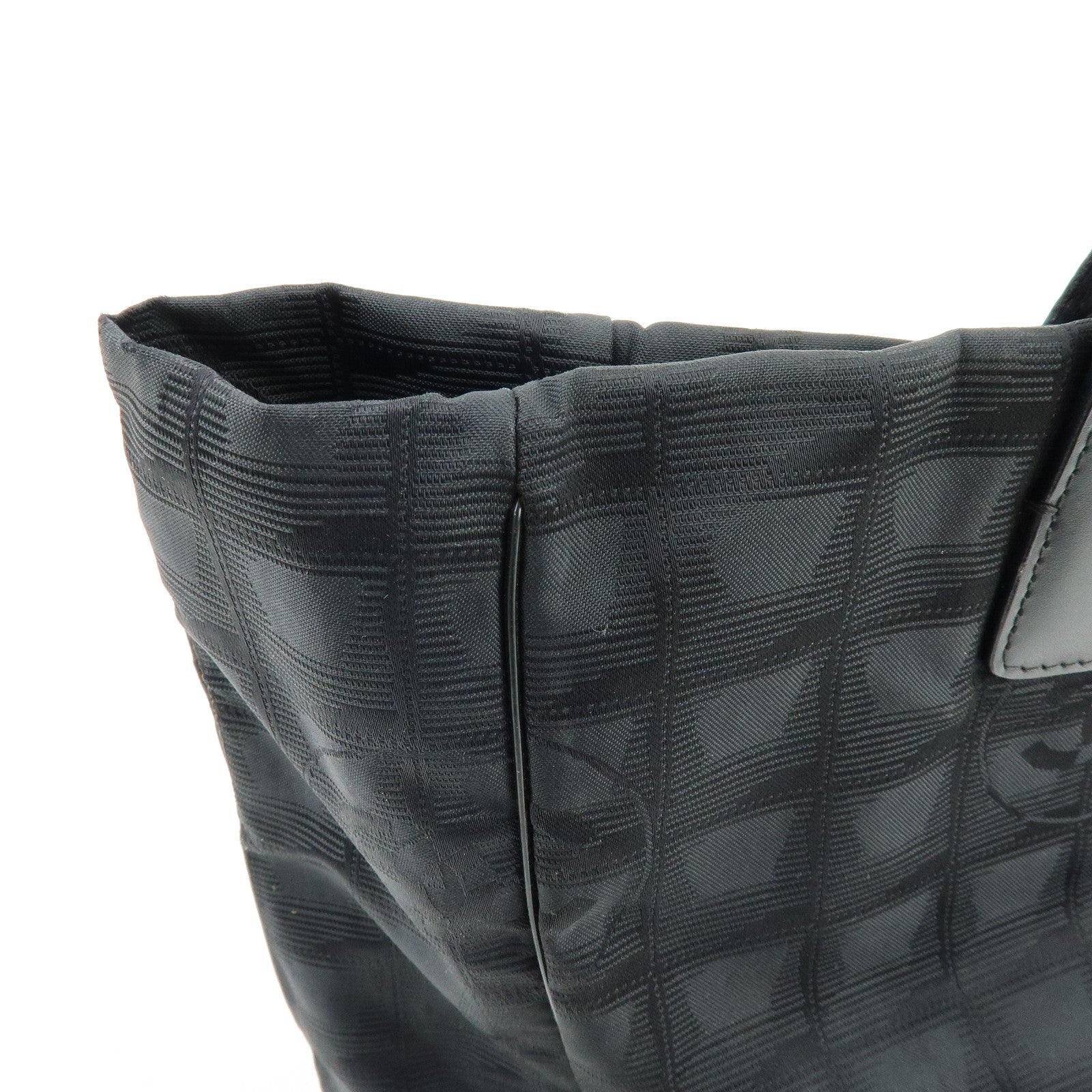 CHANEL New Travel Line Nylon Jacquard Leather Tote Bag A15991