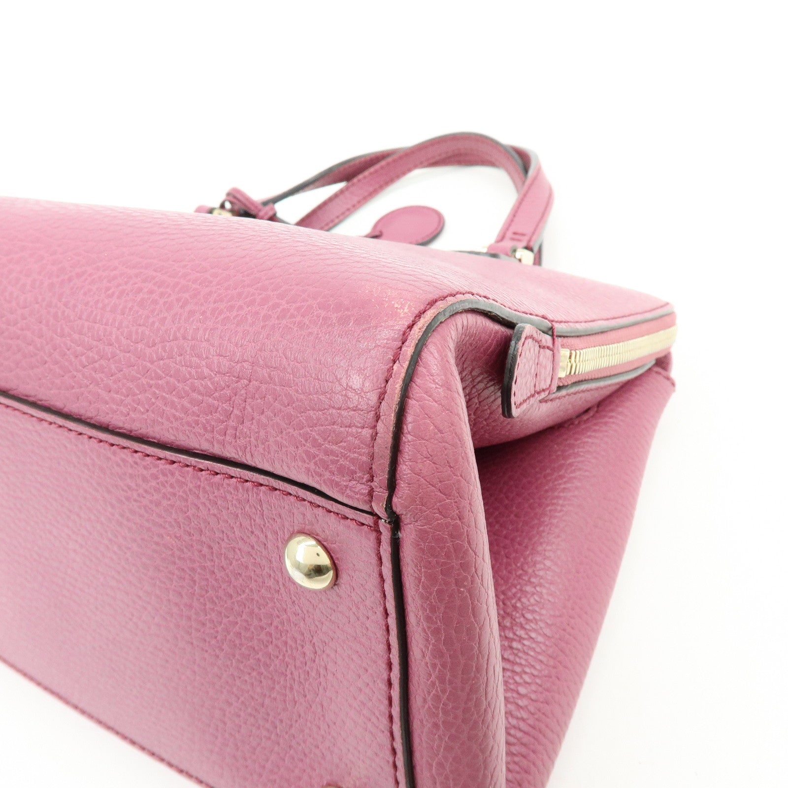 GUCCI Logo Leather 2Way Bag Hand Bag Shoulder Bag Pink 391987