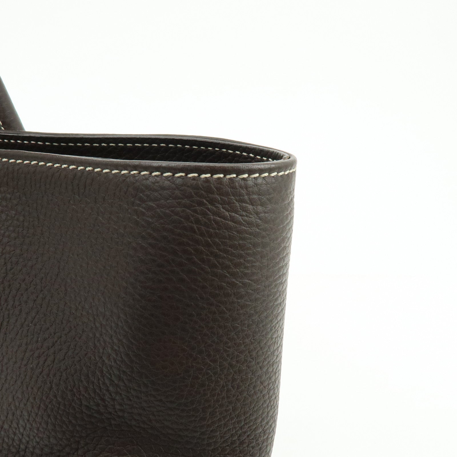 TOD'S Logo Leather Tote Bag Shoulder Bag Brown